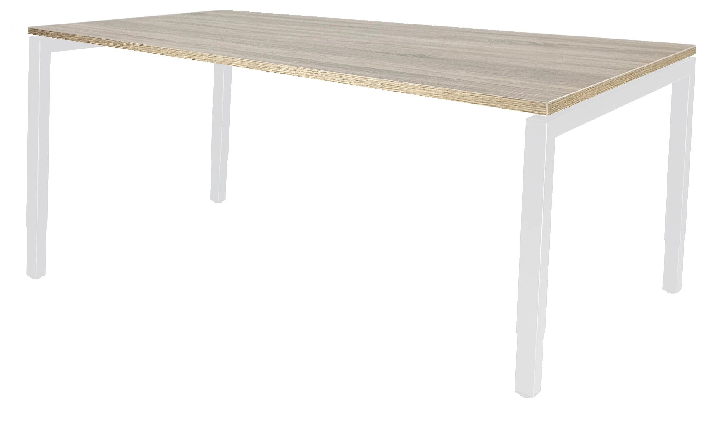 Vida 4-poots Vergadertafel recht 200x80cm Wit Midden eiken