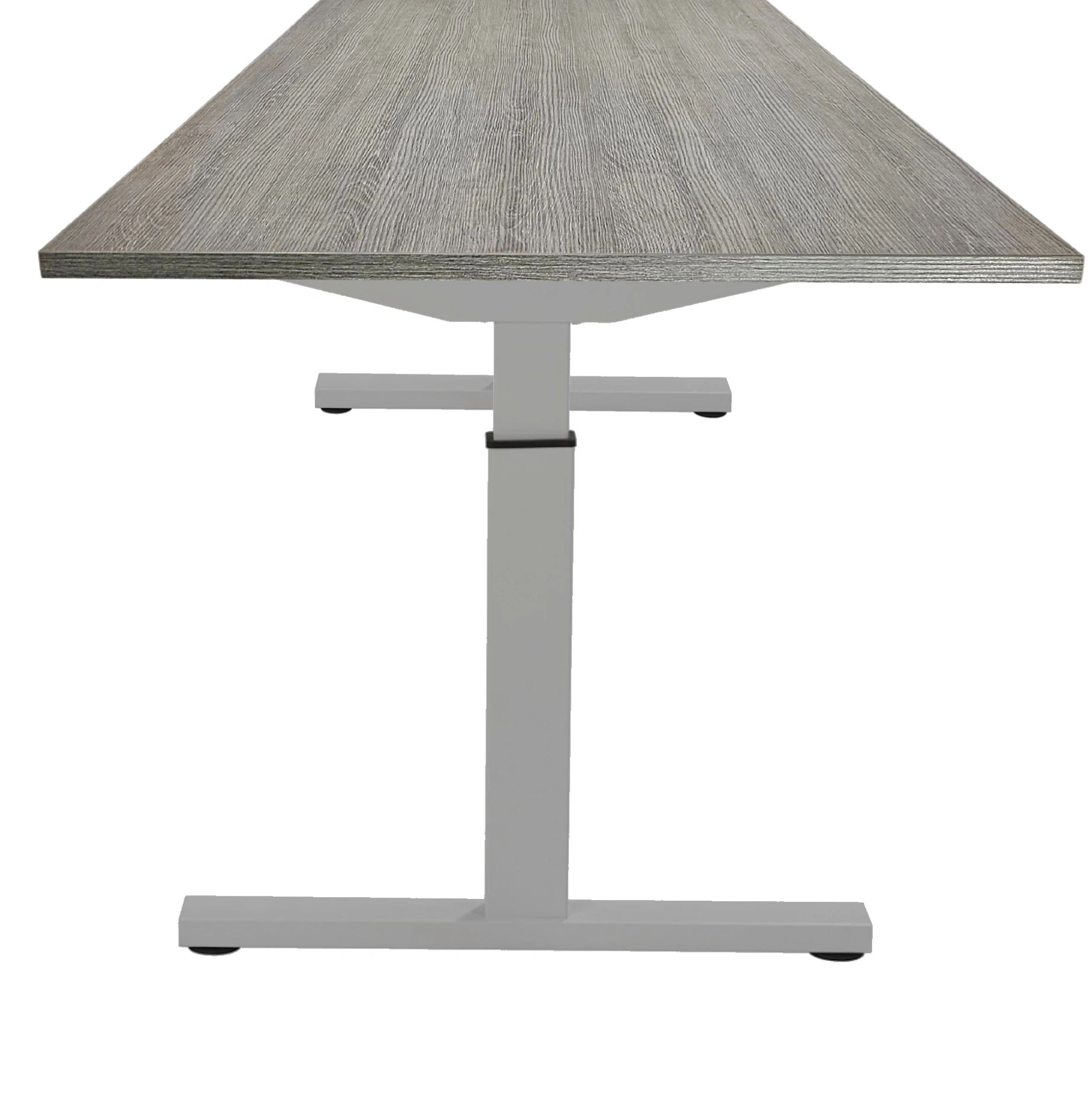 Verstelbaar Bureau Vamo T-poot 120x80cm Aluminium Bruin eiken