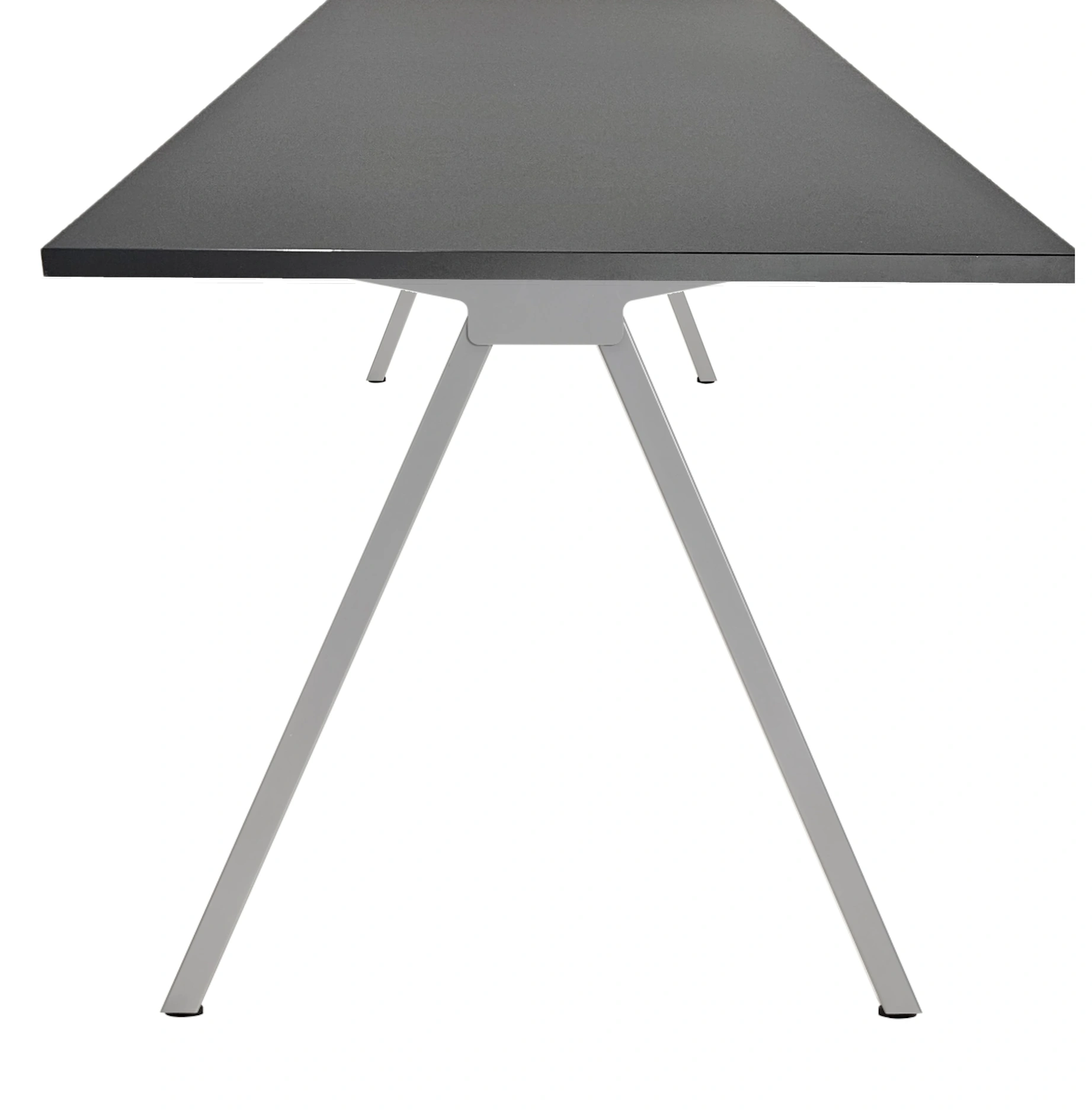 V-poot Kantinetafel recht 120x80cm Aluminium Zwart