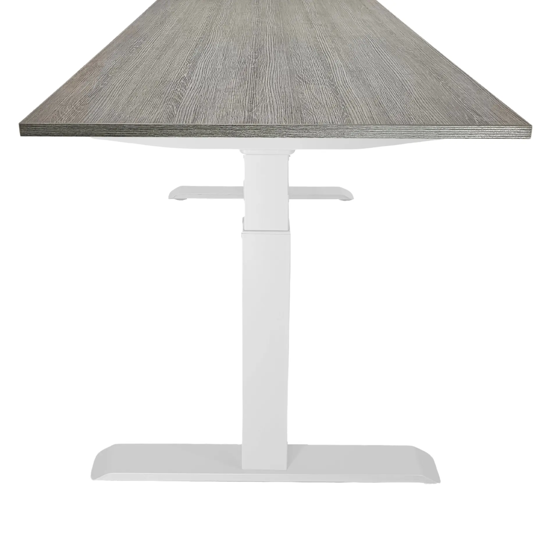 Zit-Sta Bureau Slinger Verstelbaar 180x80cm Wit - Bruin eiken