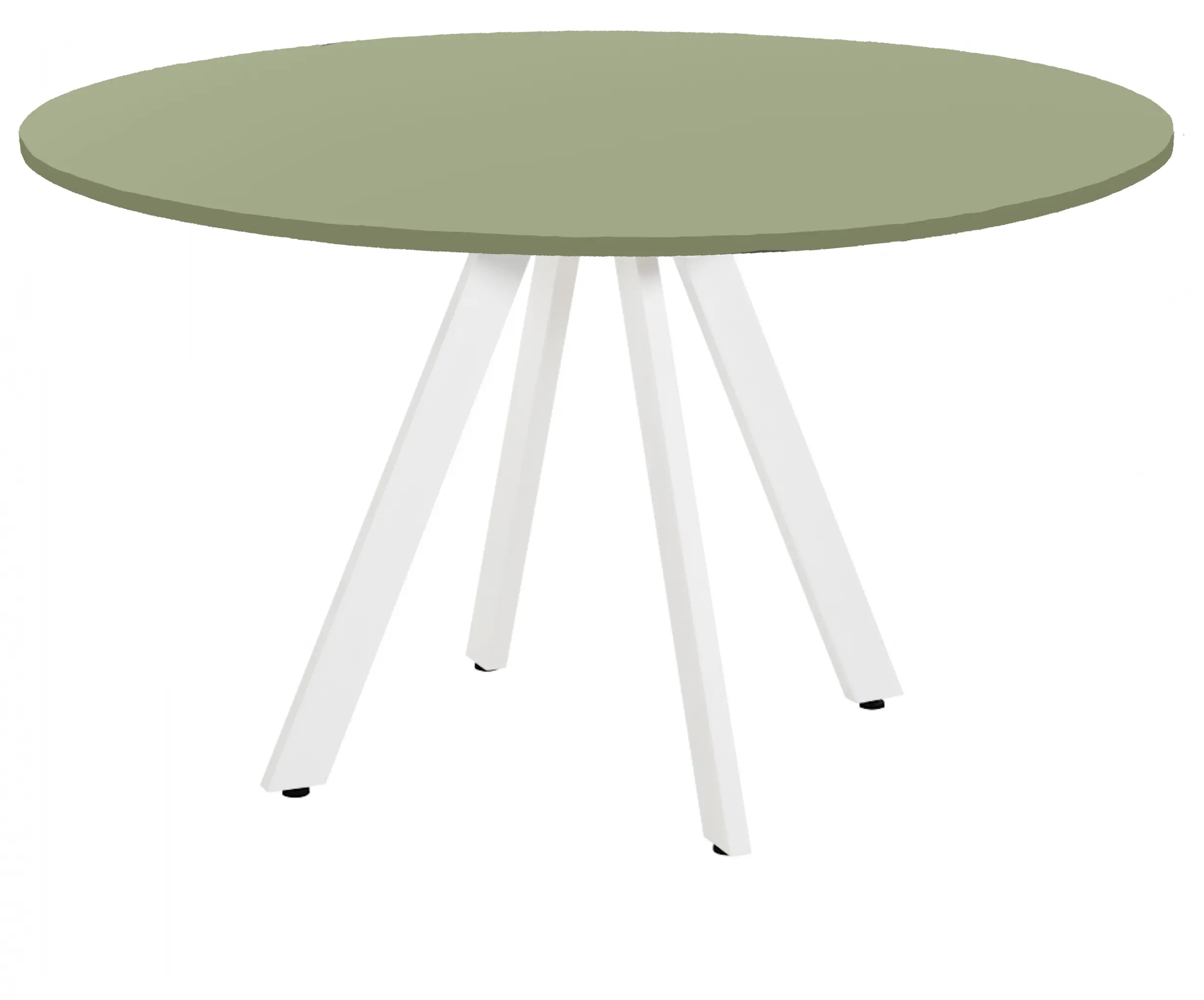 Vergadertafel rond Spinpoot Ø80cm Wit Pine