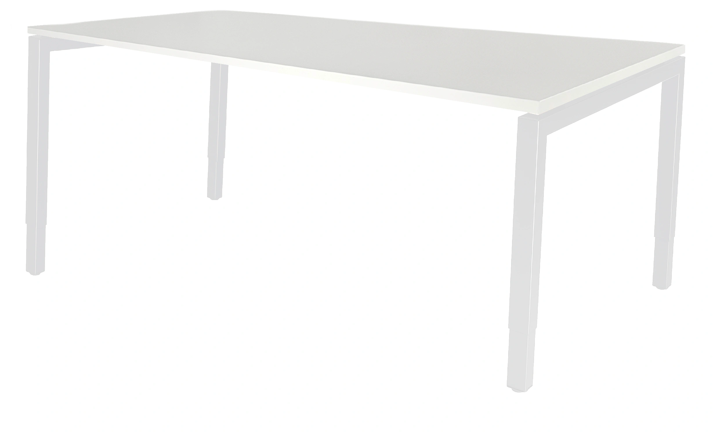 Vida 4-poots Vergadertafel recht 180x80cm Wit Wit