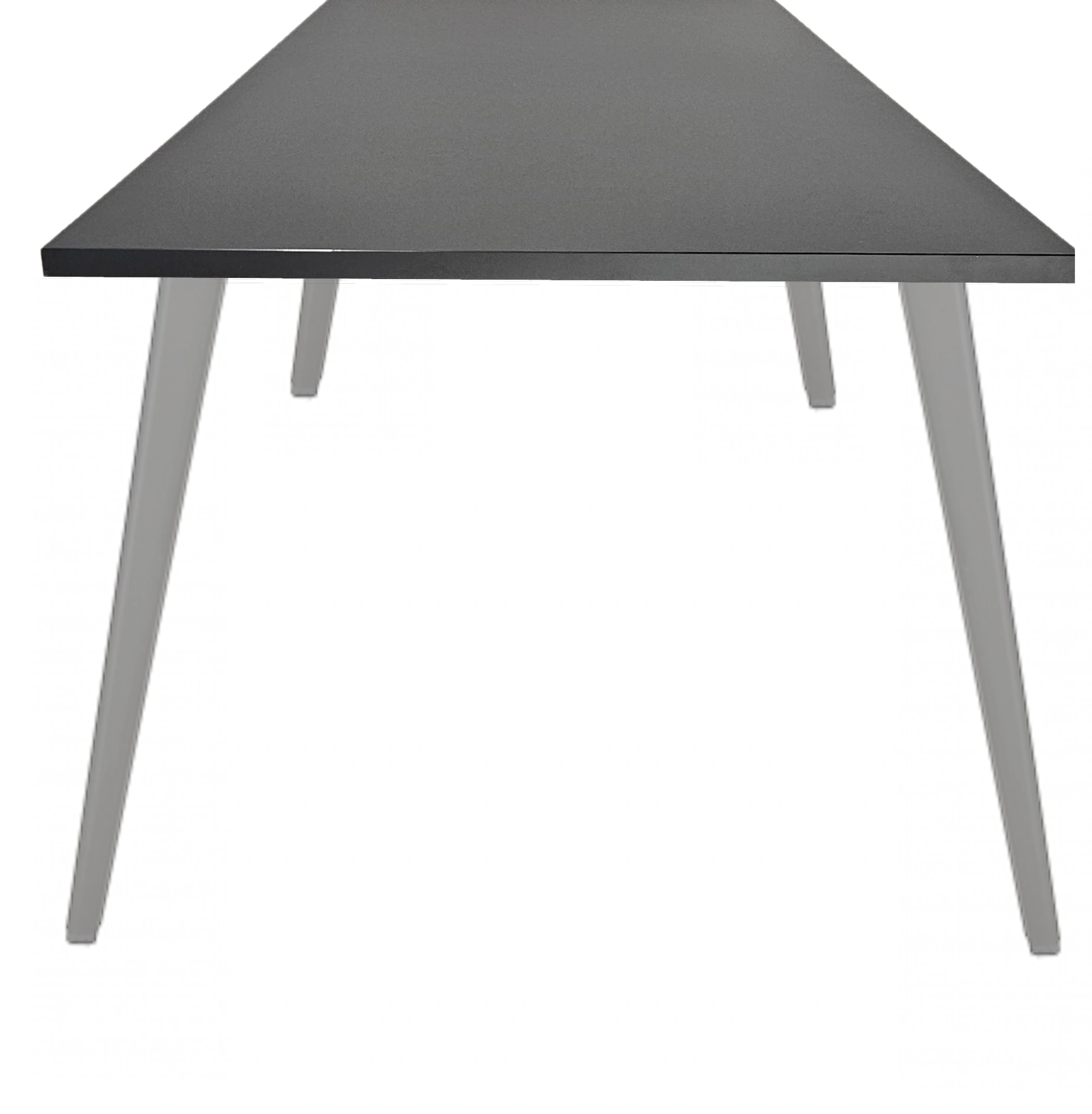 Real-poot Vergadertafel recht 140x80cm Aluminium Zwart