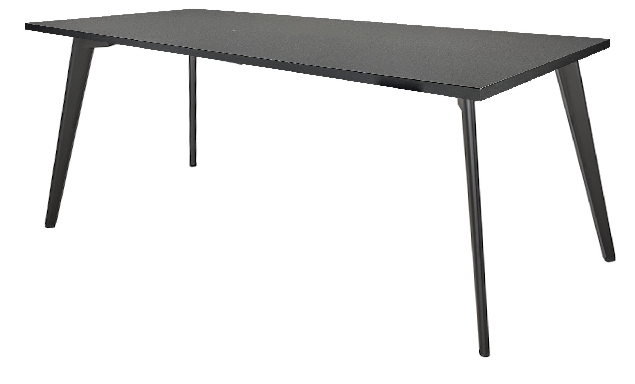 Real-poot Vergadertafel recht 200x100cm Zwart Zwart