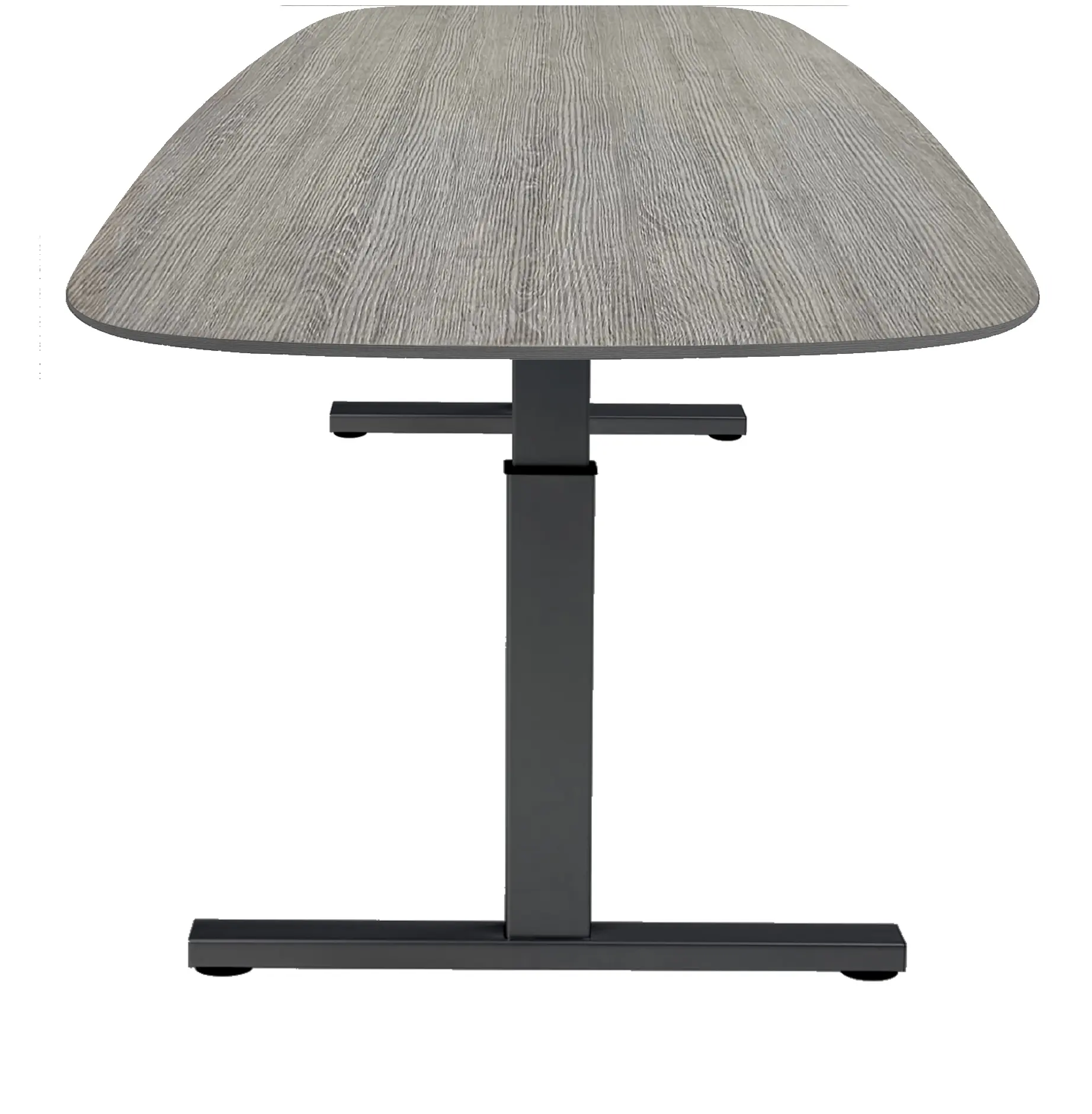 Vamo T-poot Vergadertafel Deens Ovaal 240x120cm Zwart - Bruin eiken
