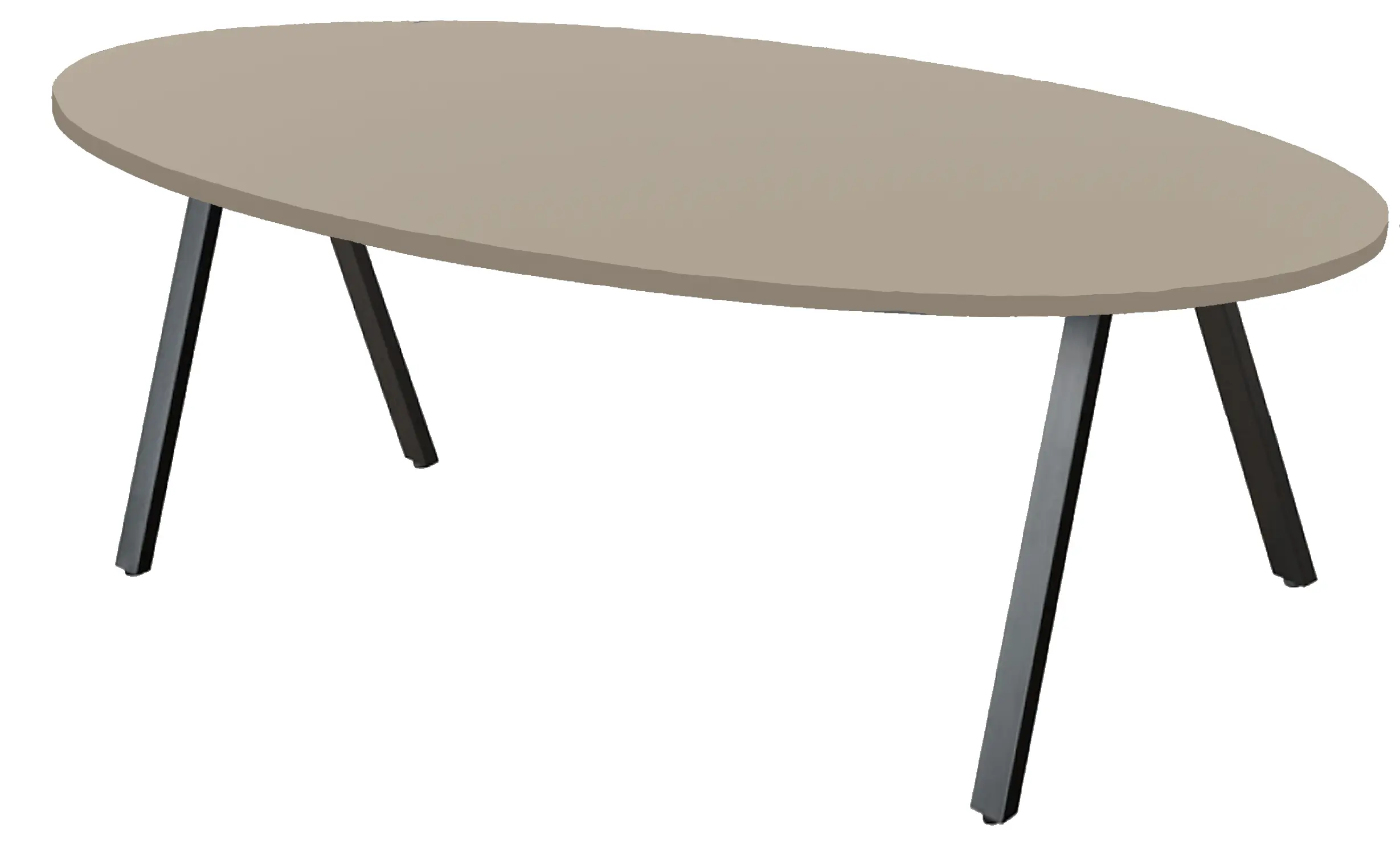 V-poot Vergadertafel Ovaal 220x110cm Zwart - Cuando