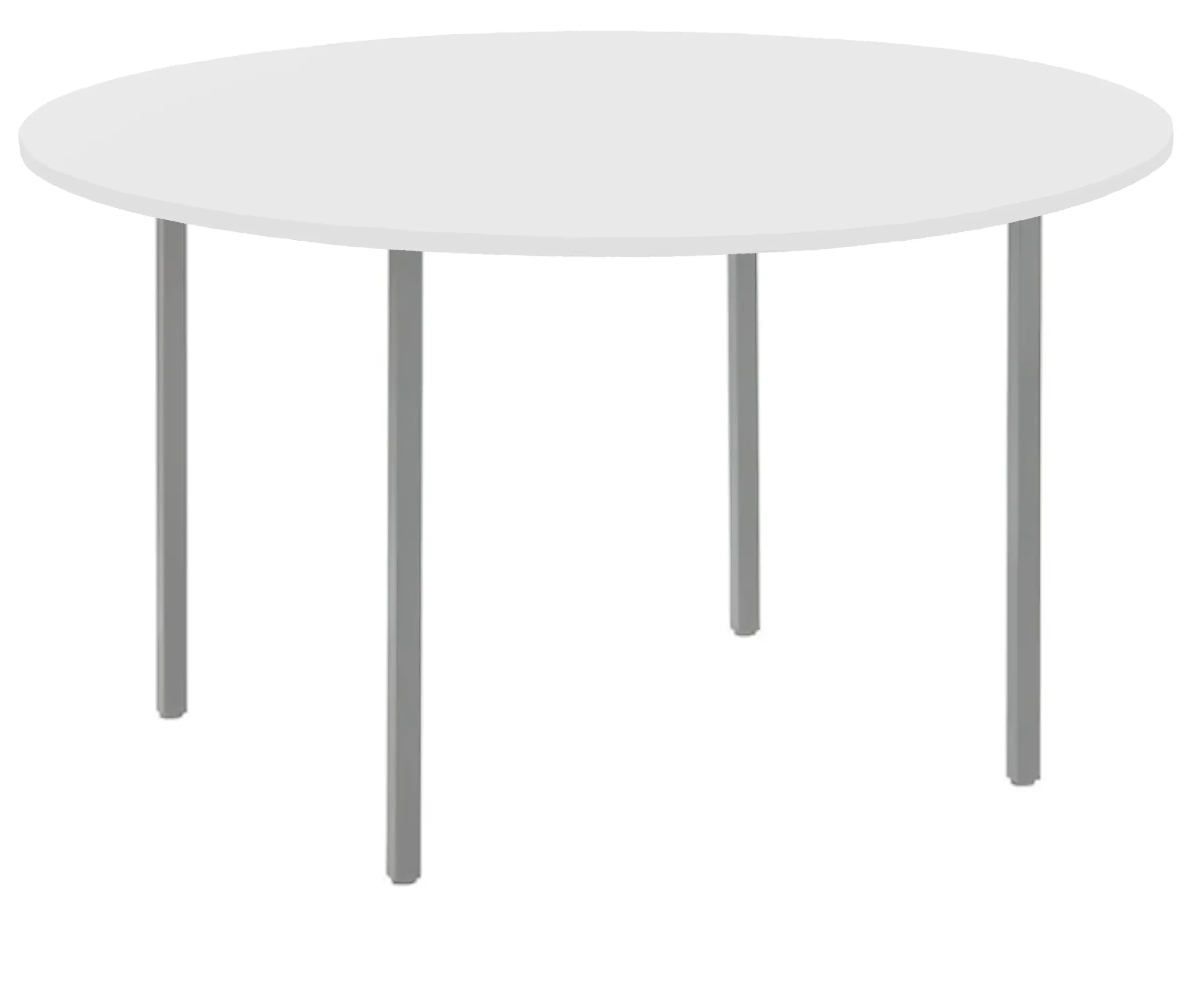 Ronde Goedkope 4-poots Kantinetafel Ø120cm Aluminium Wit