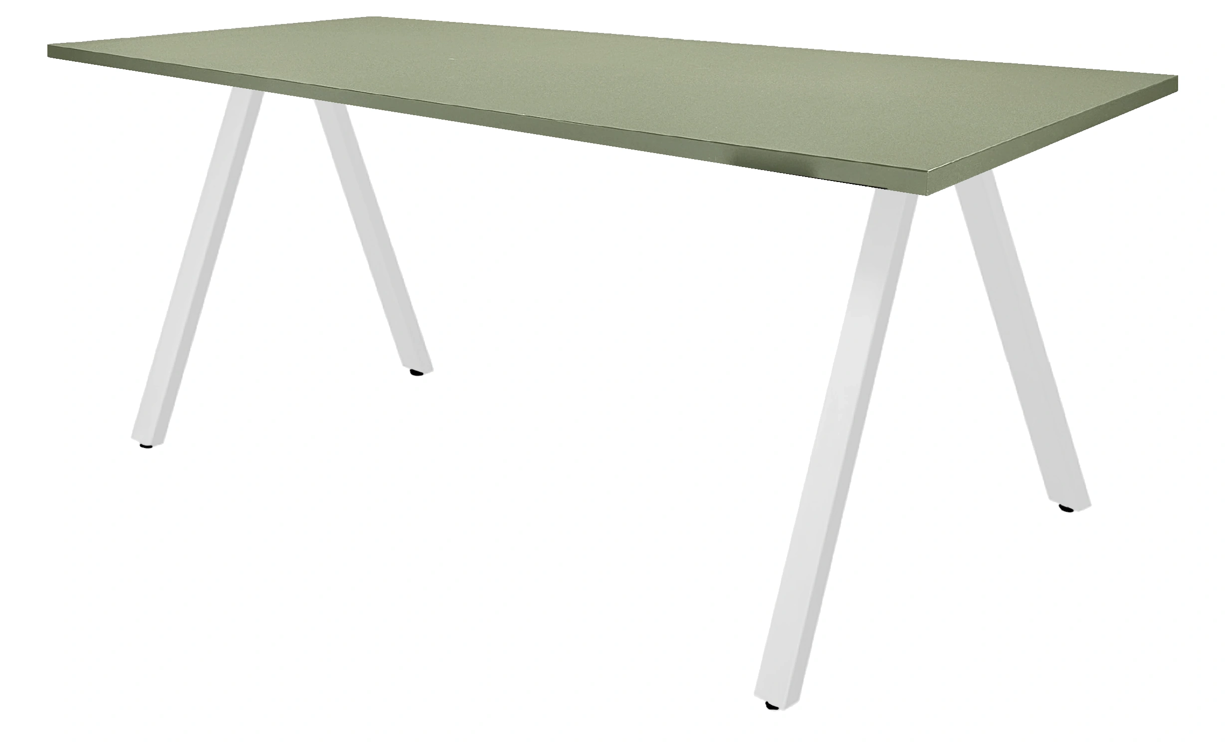 V-poot Vergadertafel recht 140x80cm Wit Pine