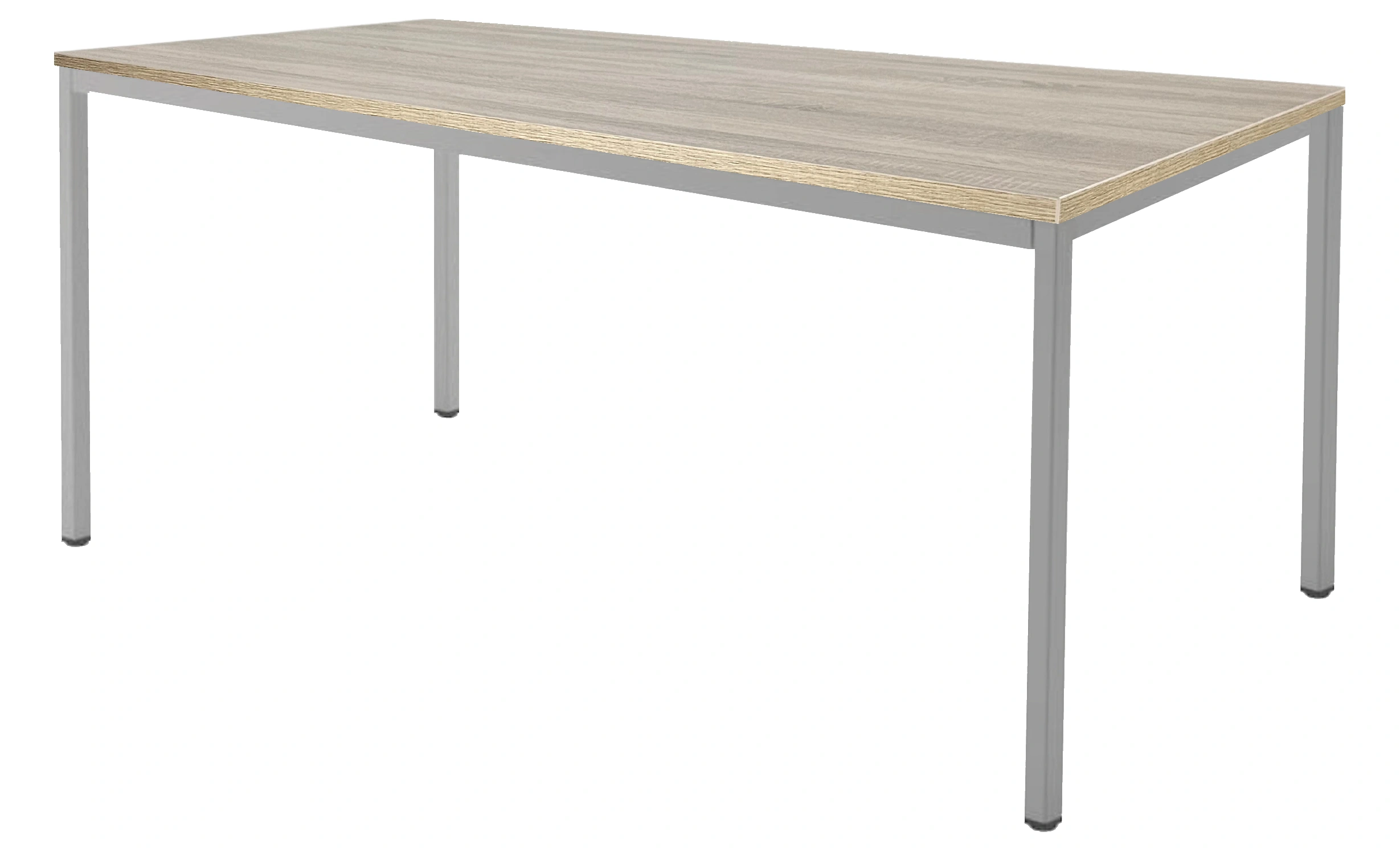 Budget 4-poots Vergadertafel recht 160x80cm Aluminium Midden eiken