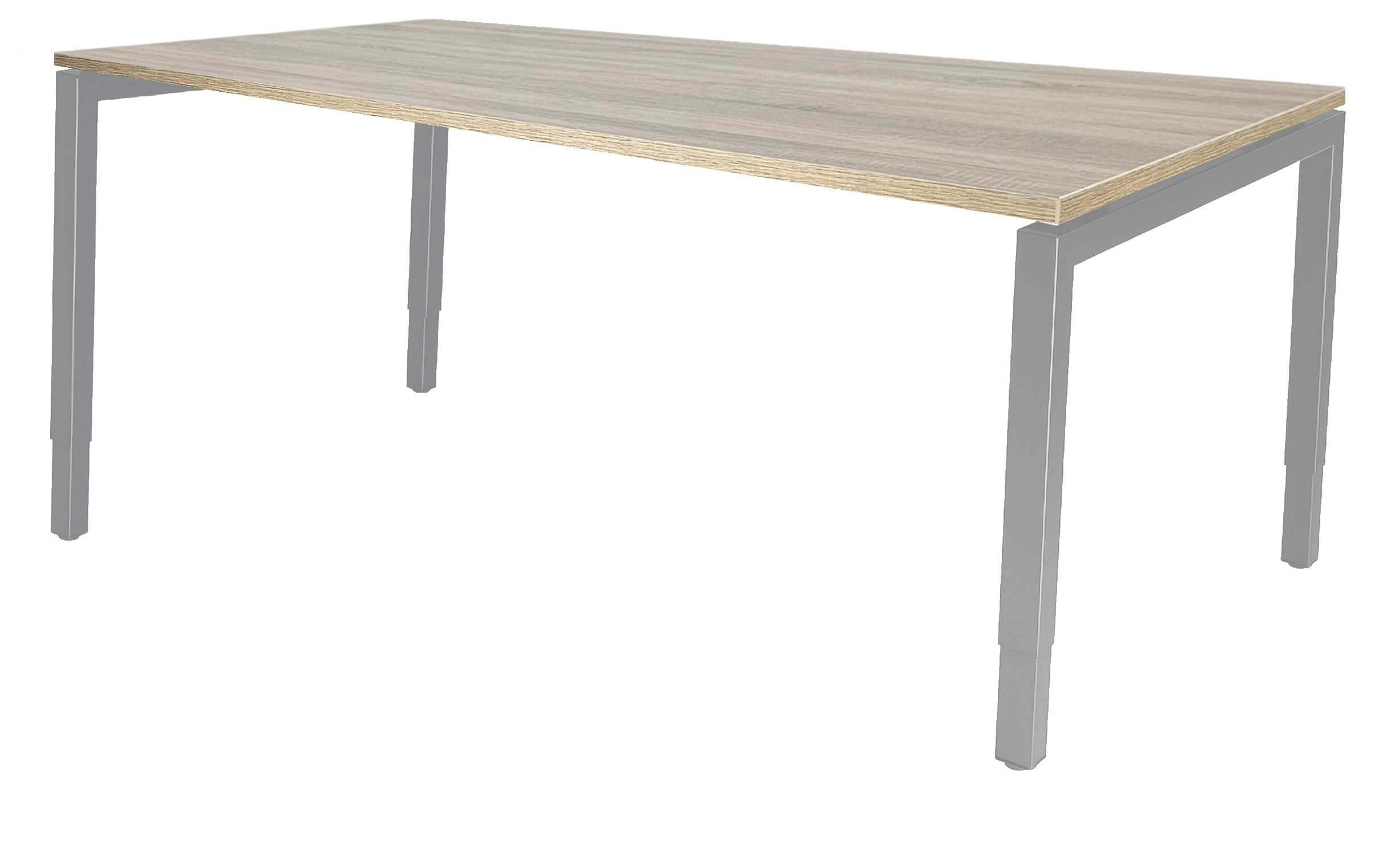 Vida 4-poots Vergadertafel recht 120x80cm Aluminium Midden eiken