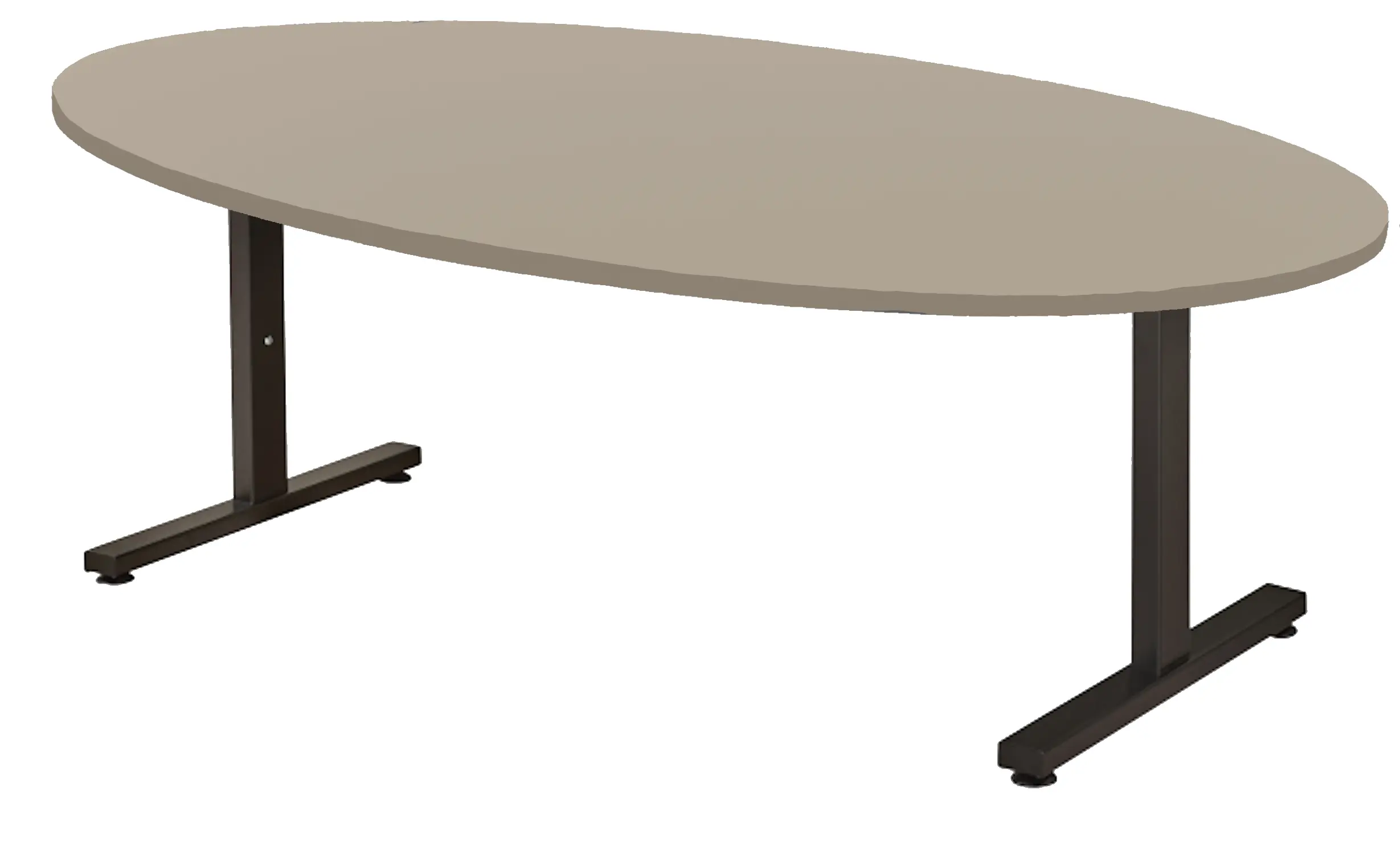 Vamo T-poot Vergadertafel Ovaal 220x110cm Zwart - Cuando