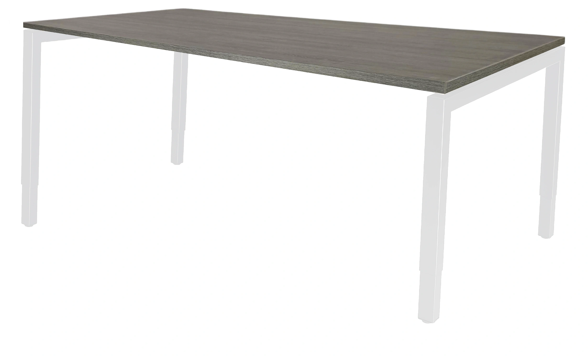 Vida 4-poots Vergadertafel recht 200x80cm Wit Bruin eiken