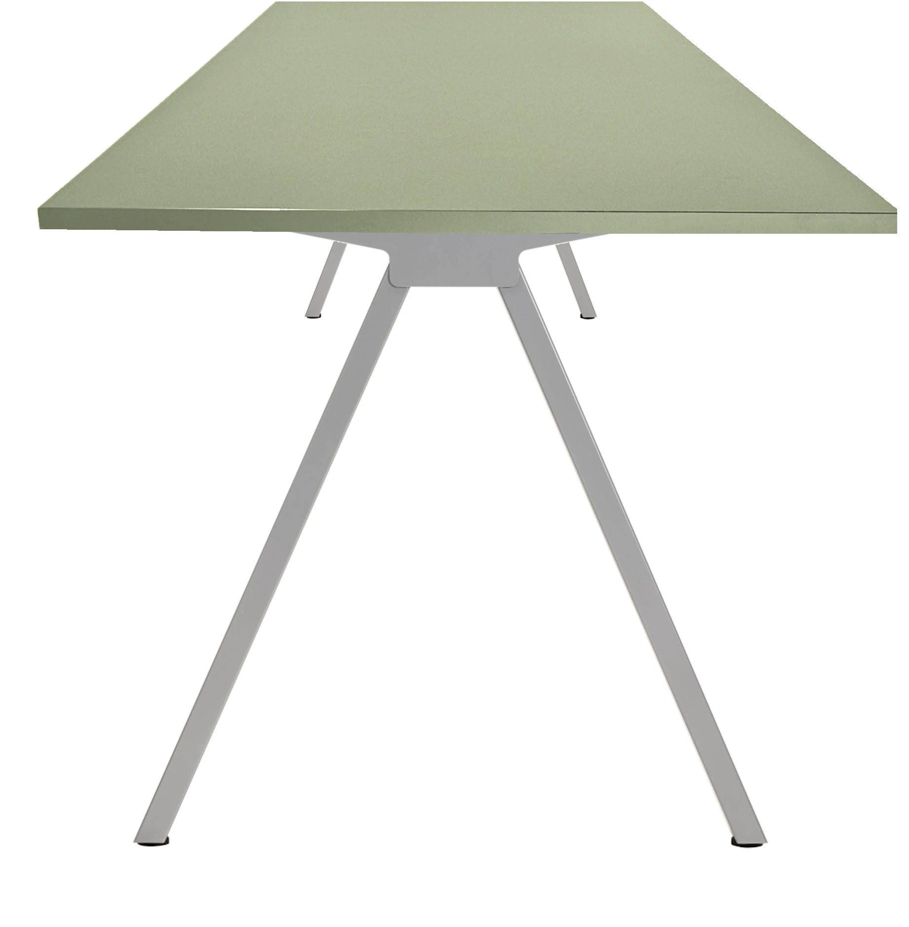 V-poot Vergadertafel recht 200x100cm Aluminium Pine