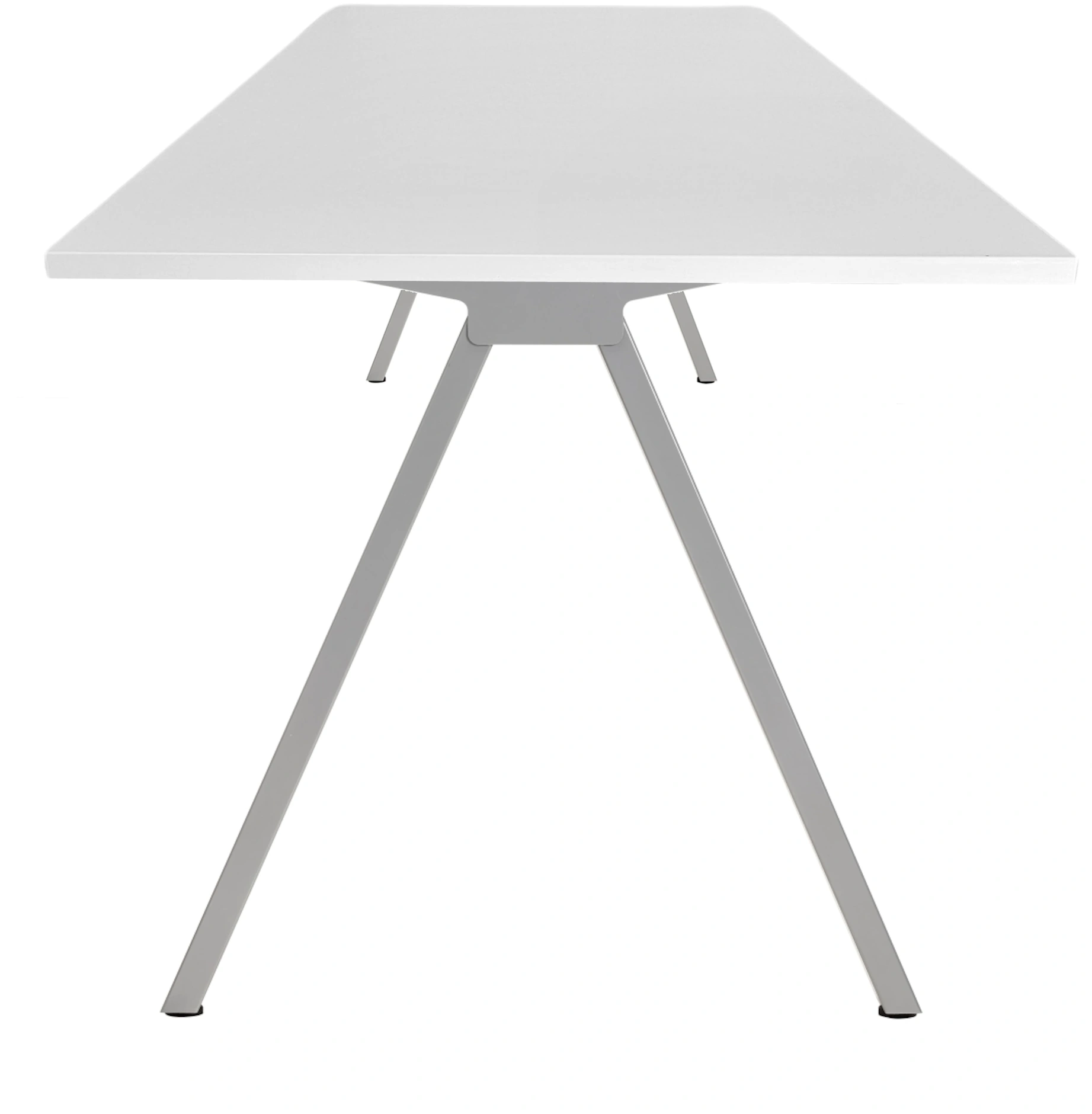 V-poot Vergadertafel recht 200x100cm Aluminium Wit