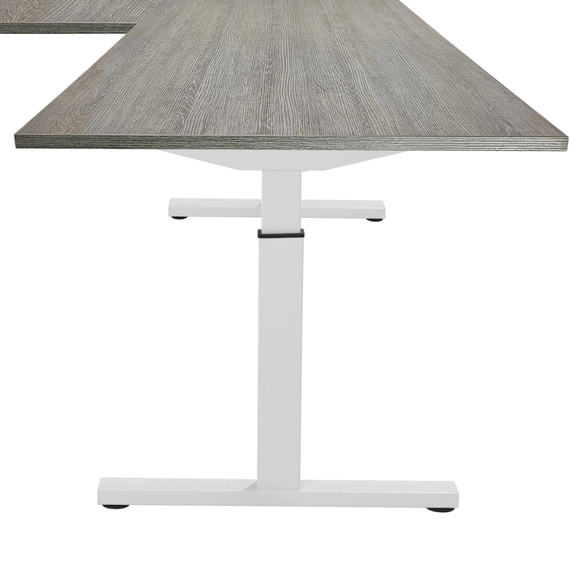 Vamo T-poot Verstelbaar Hoekbureau 200x200cm Wit Bruin eiken