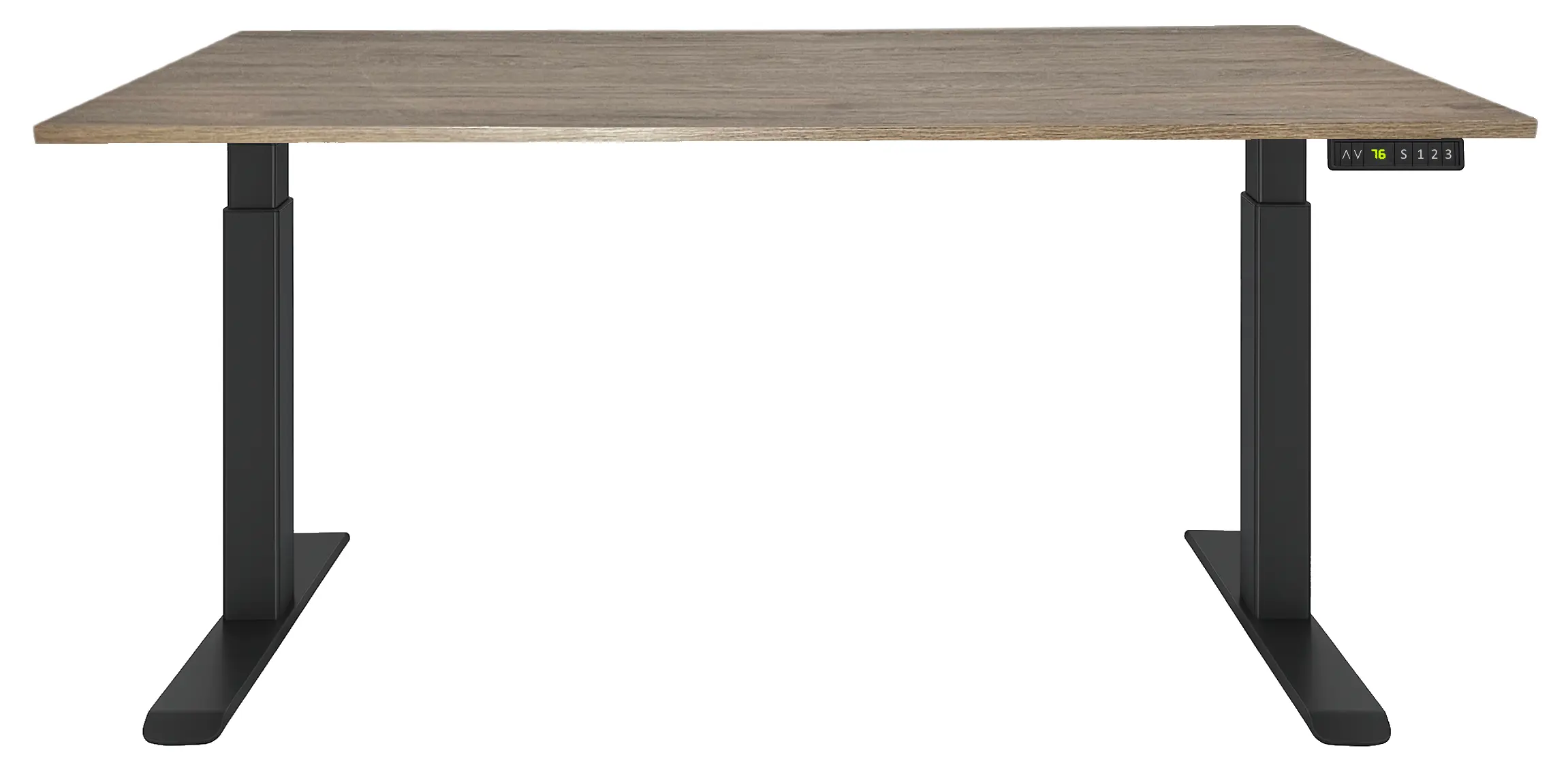 Zit-Sta Bureau Elektrisch 'Basic' 180x80cm Zwart - Hickory Noten