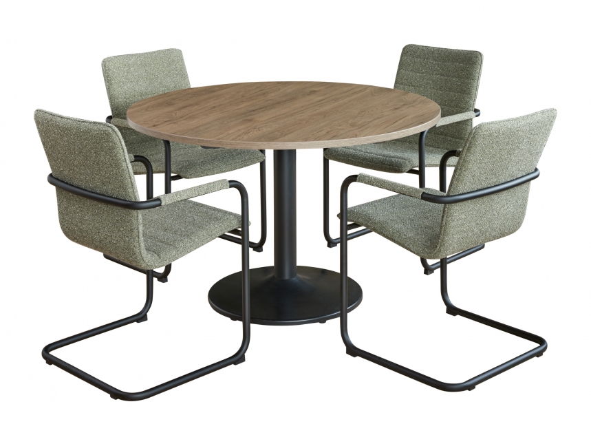 Ronde Kolompoot Kantinetafel Ø80cm Aluminium Wit