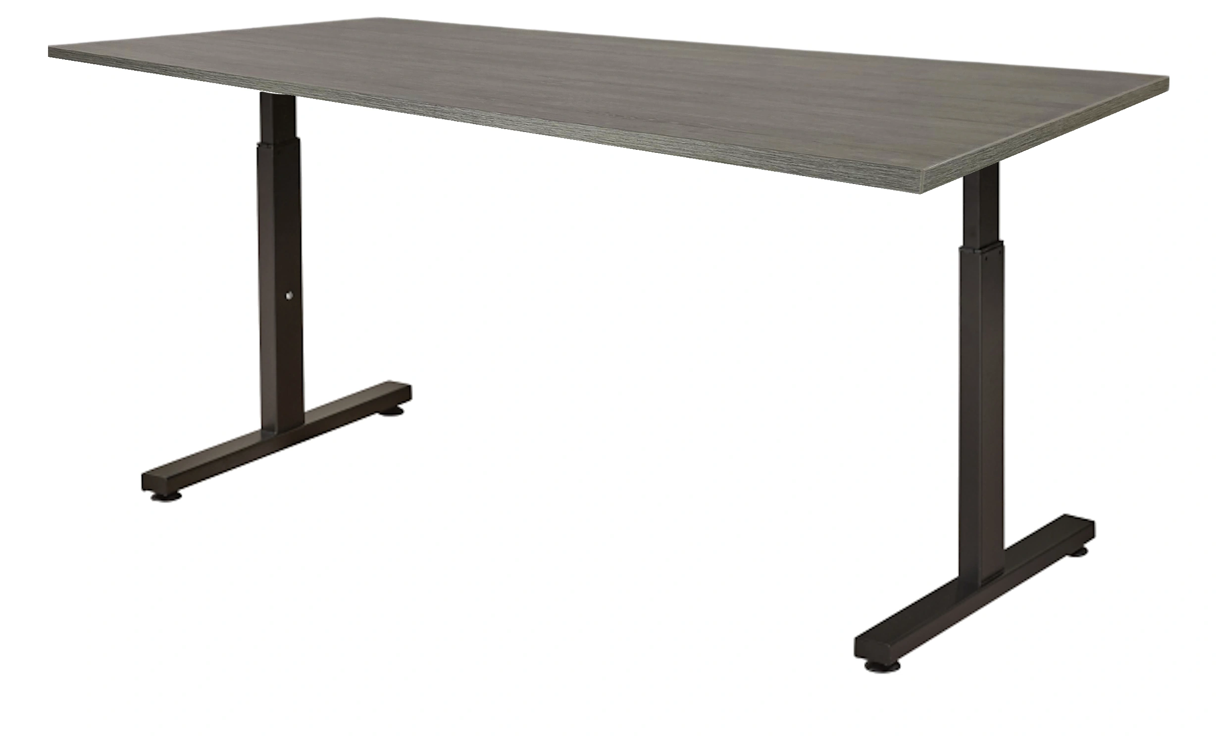 Verstelbaar Bureau Vamo T-poot 180x80cm Zwart Bruin eiken