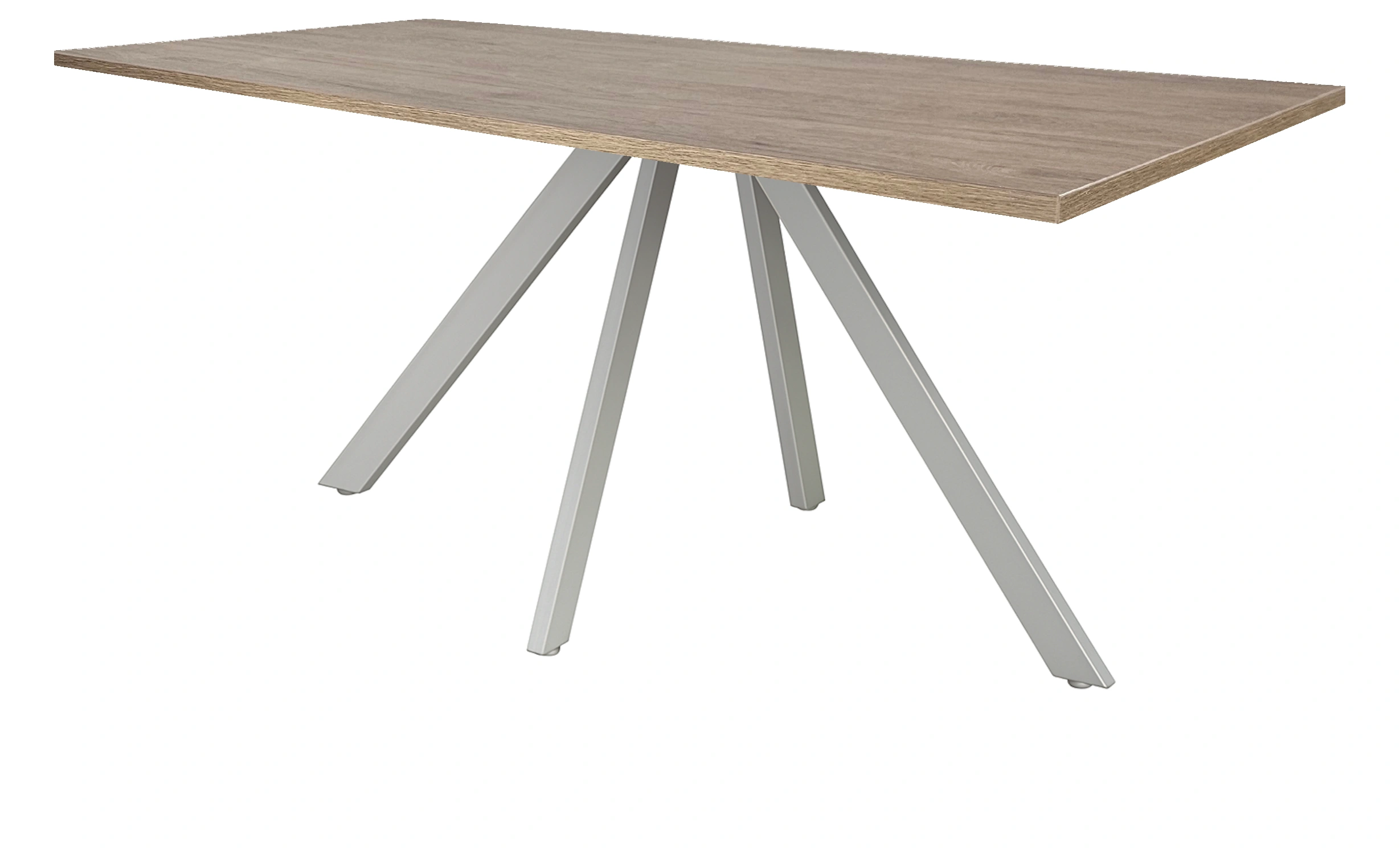 Spinpoot Kantinetafel recht 120x80cm Aluminium Hickory Noten