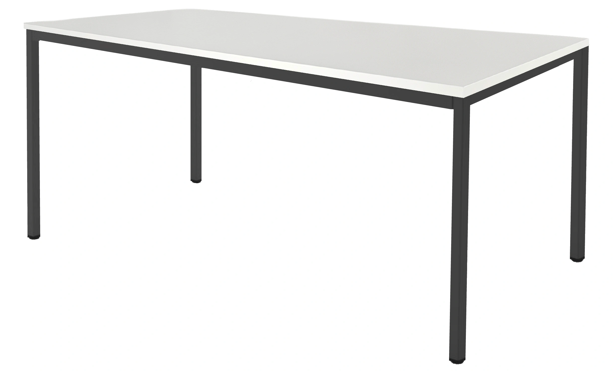 Budget 4-poots Vergadertafel recht 160x80cm Zwart Wit