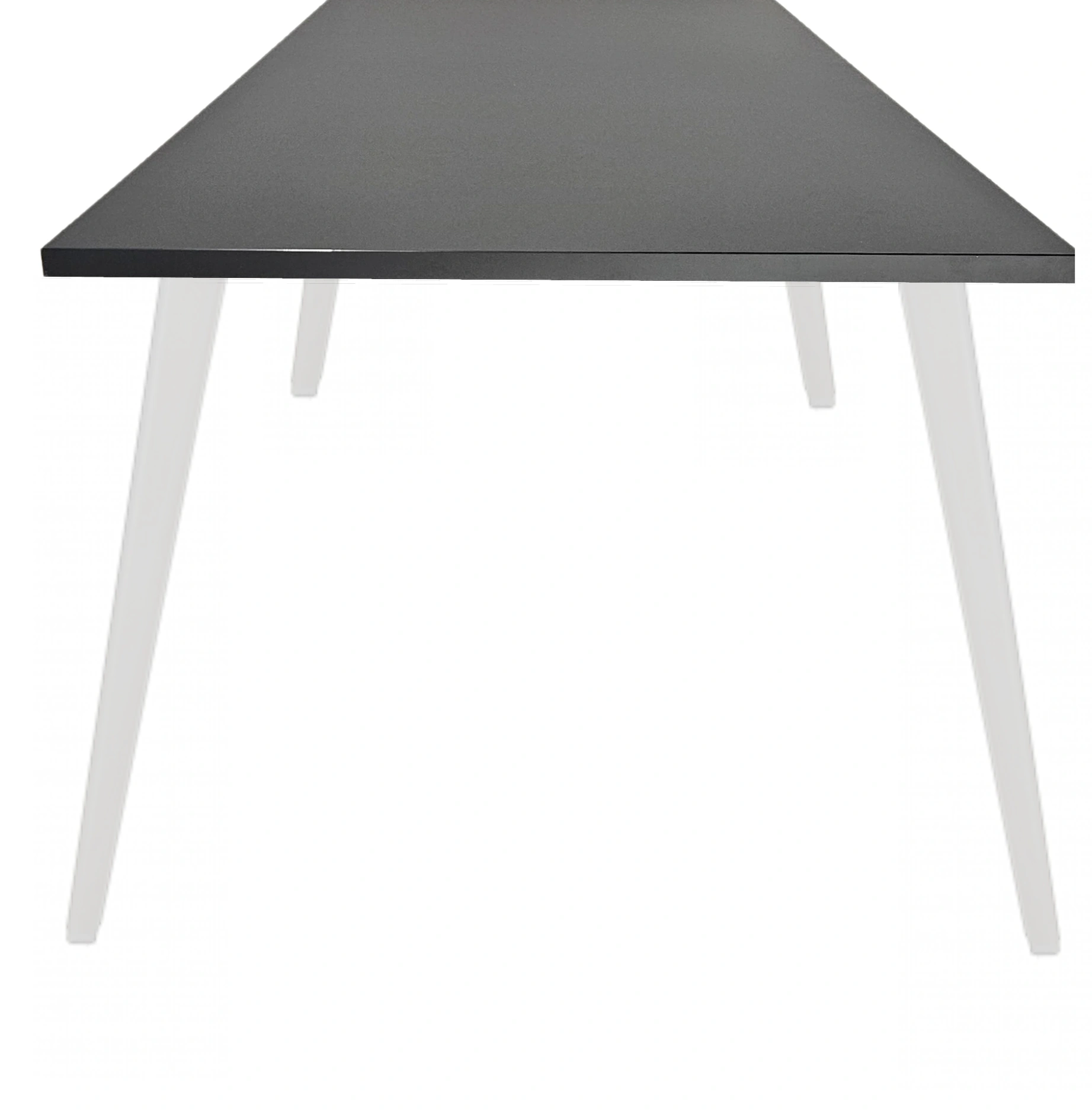 Real-poot Vergadertafel recht 120x80cm Wit Zwart