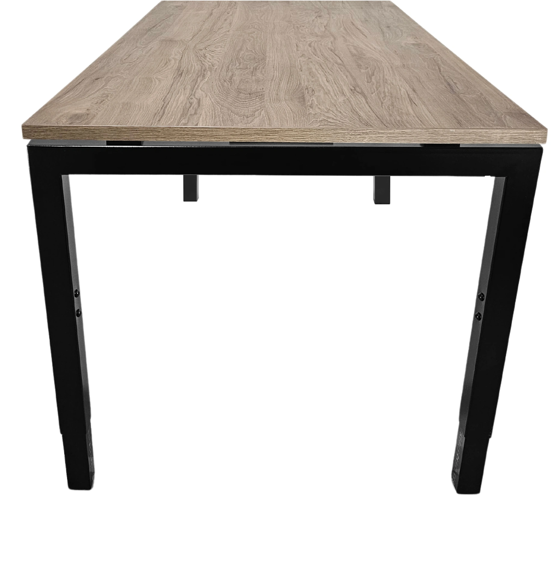 Vida 4-poots Vergadertafel recht 200x100cm Zwart Hickory Noten