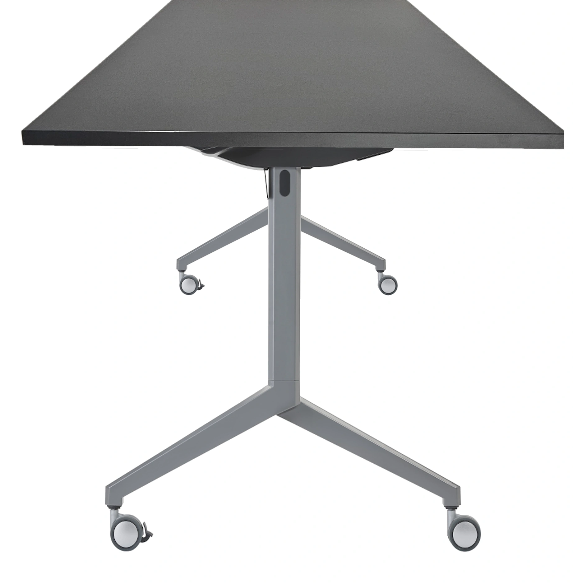 Inklapbare en verrijdbare Kantinetafel recht 120x80cm Aluminium Zwart