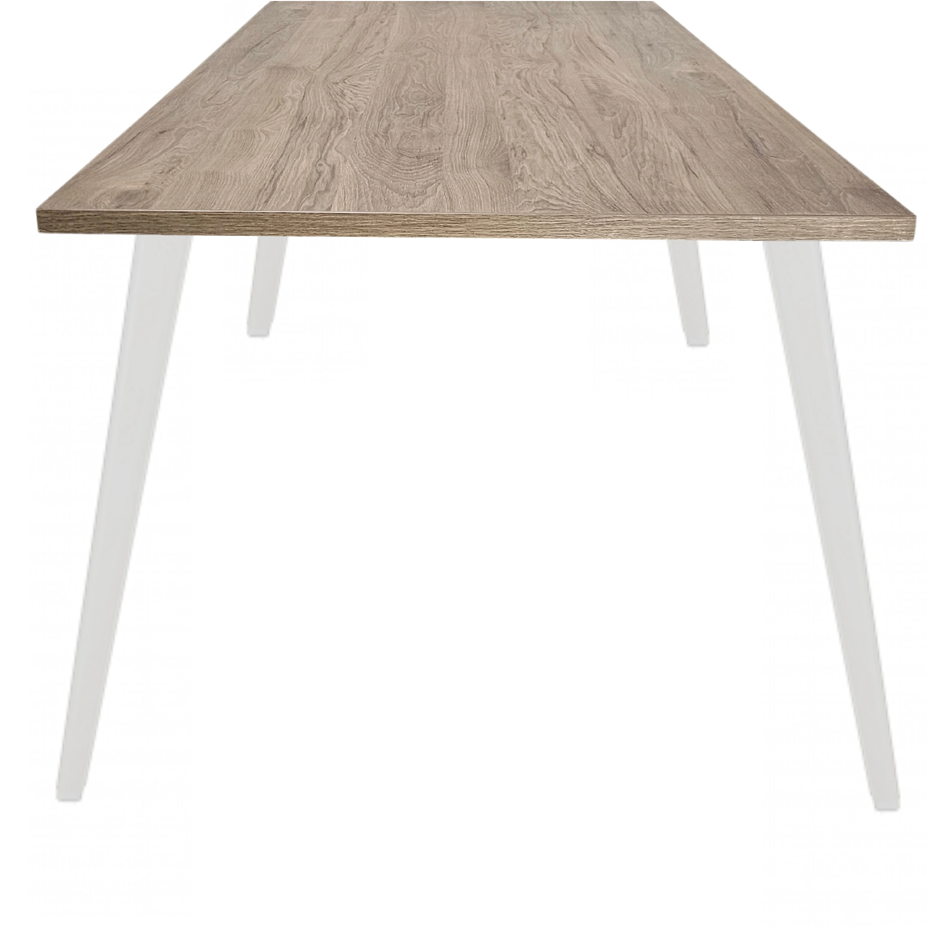 Real-poot Vergadertafel recht 120x80cm Wit Hickory Noten