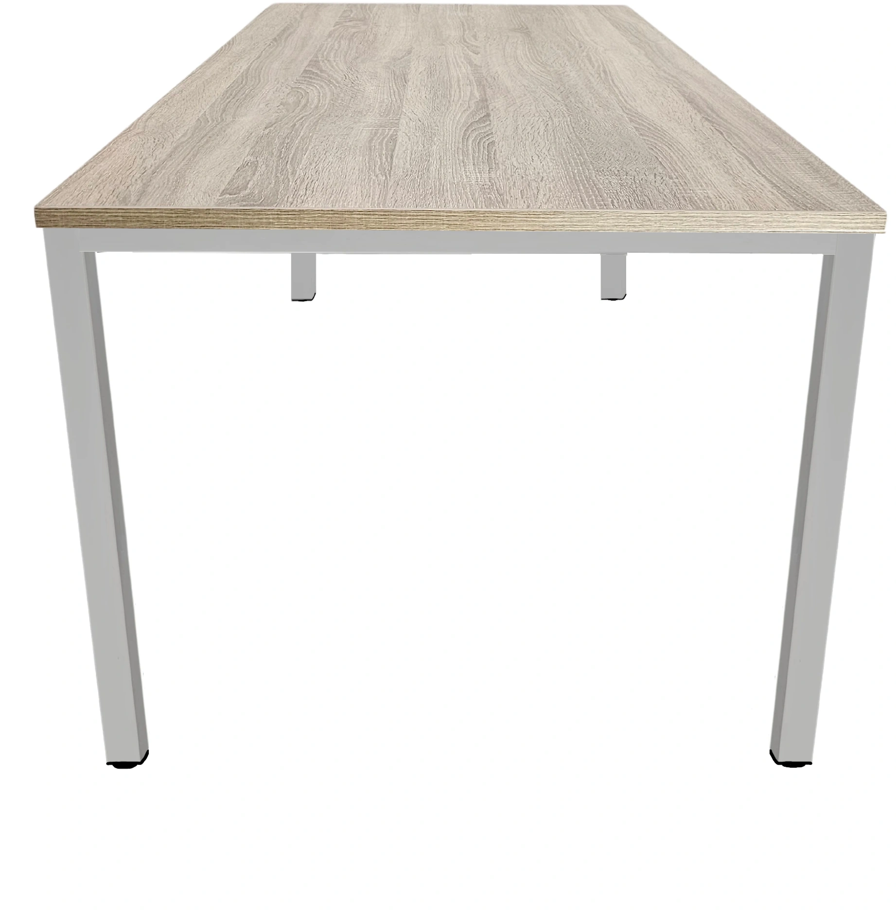 Budget 4-poots Kantinetafel recht 180x80cm Aluminium Midden eiken
