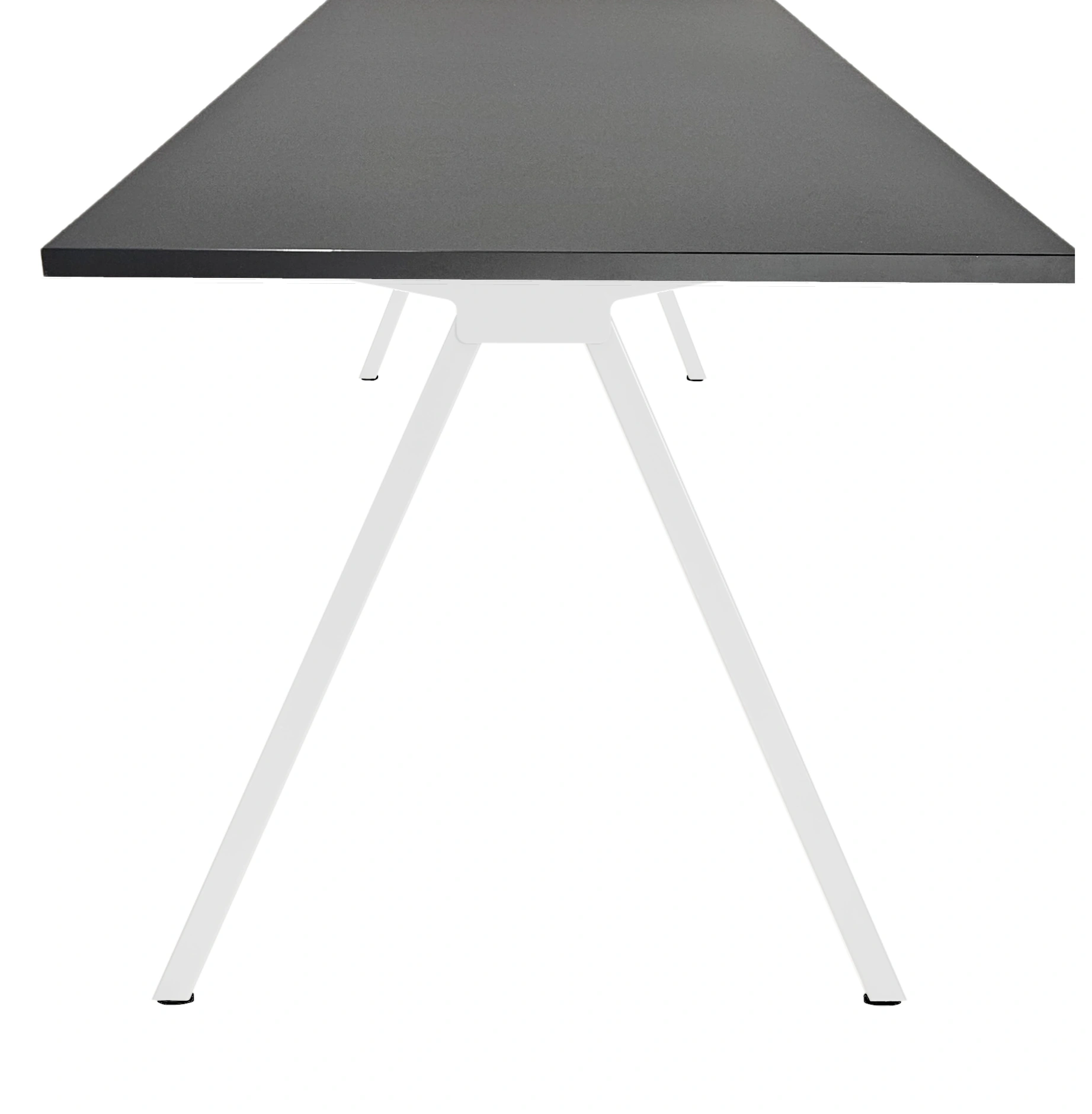 V-poot Vergadertafel recht 200x100cm Wit Zwart