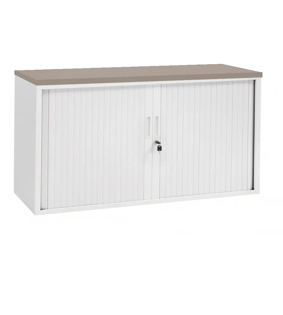 Roldeurkast Wit 72 x 120 x 43 cm Met topblad Cuando