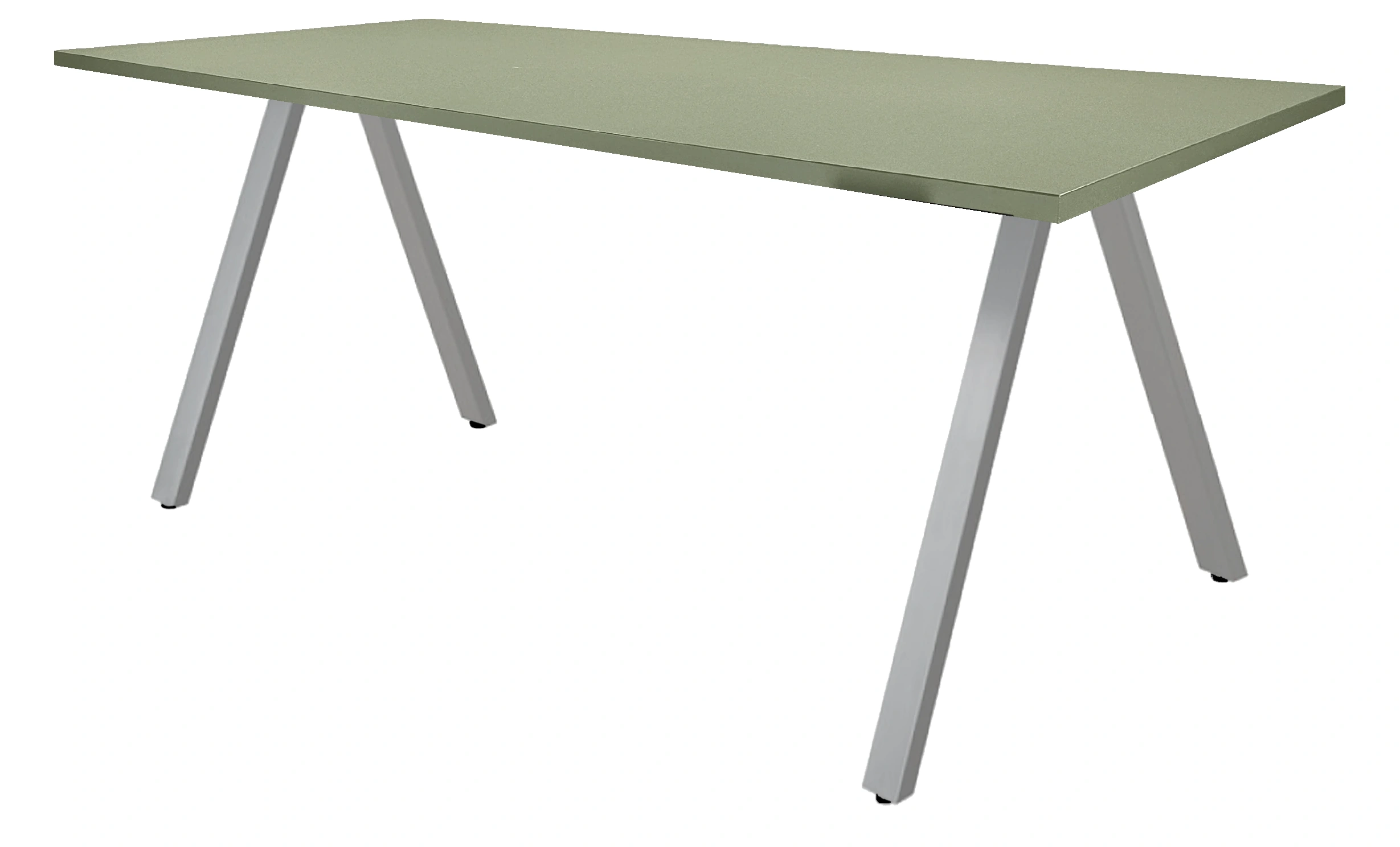 V-poot Vergadertafel recht 200x100cm Aluminium Pine