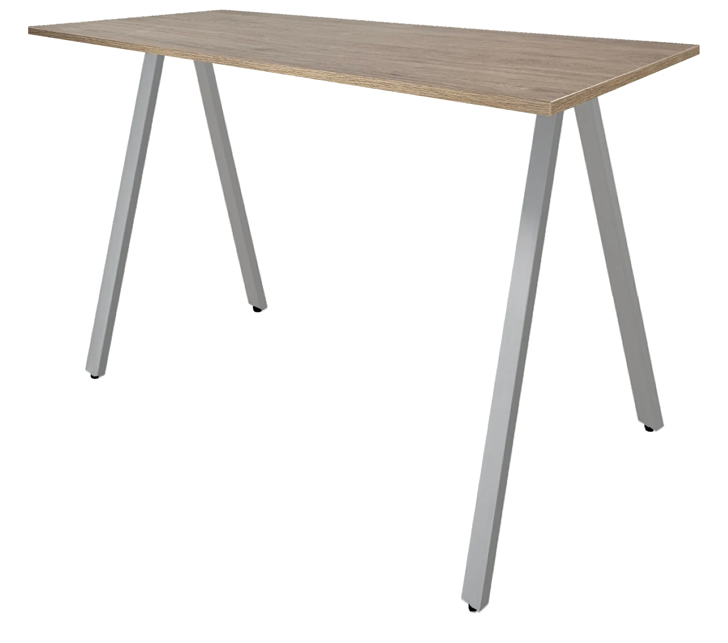 V-poot Bartafel recht 200x100cm Aluminium Hickory Noten