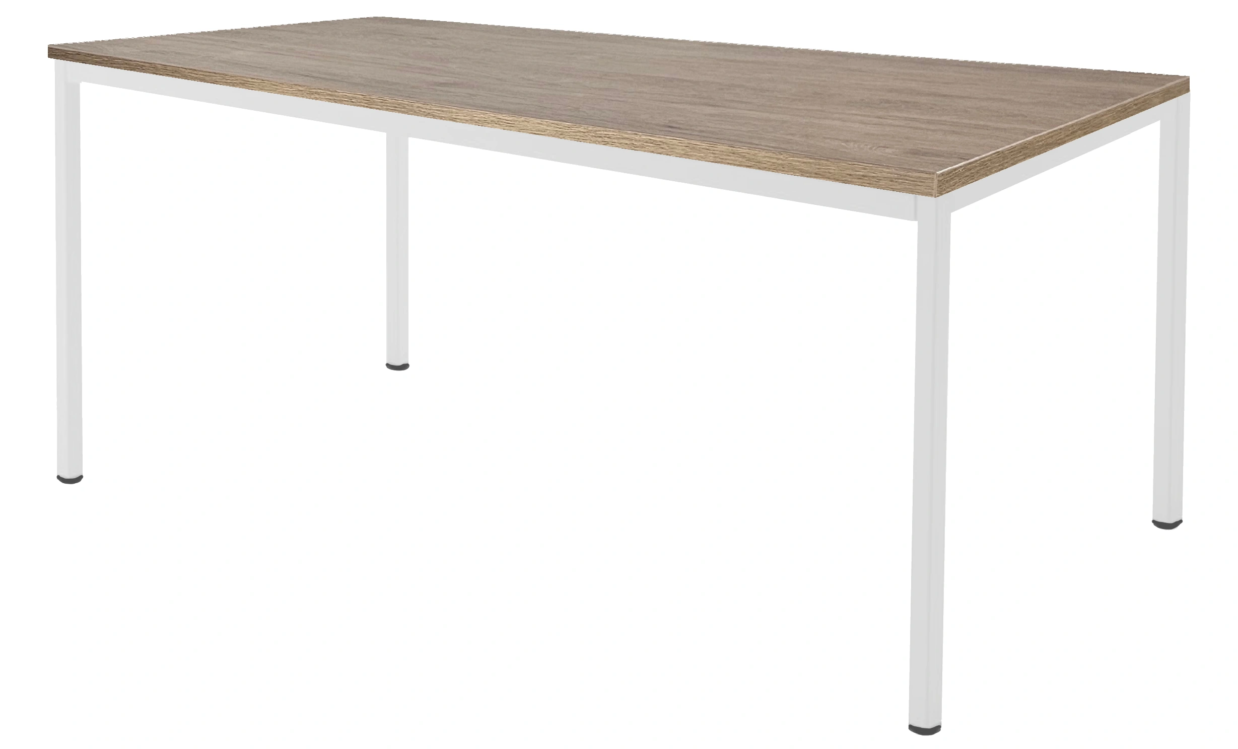 Budget 4-poots Kantinetafel recht 180x80cm Wit Hickory Noten