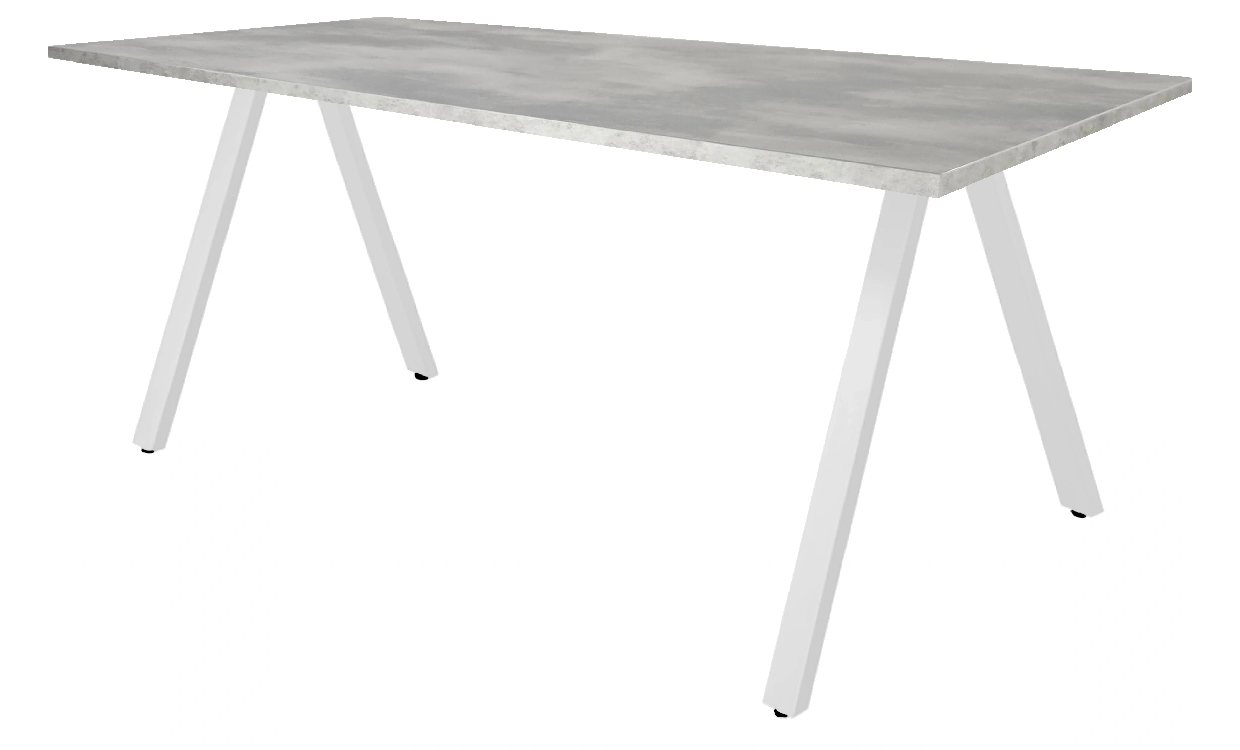 V-poot Vergadertafel recht 180x80cm Wit Oxyd