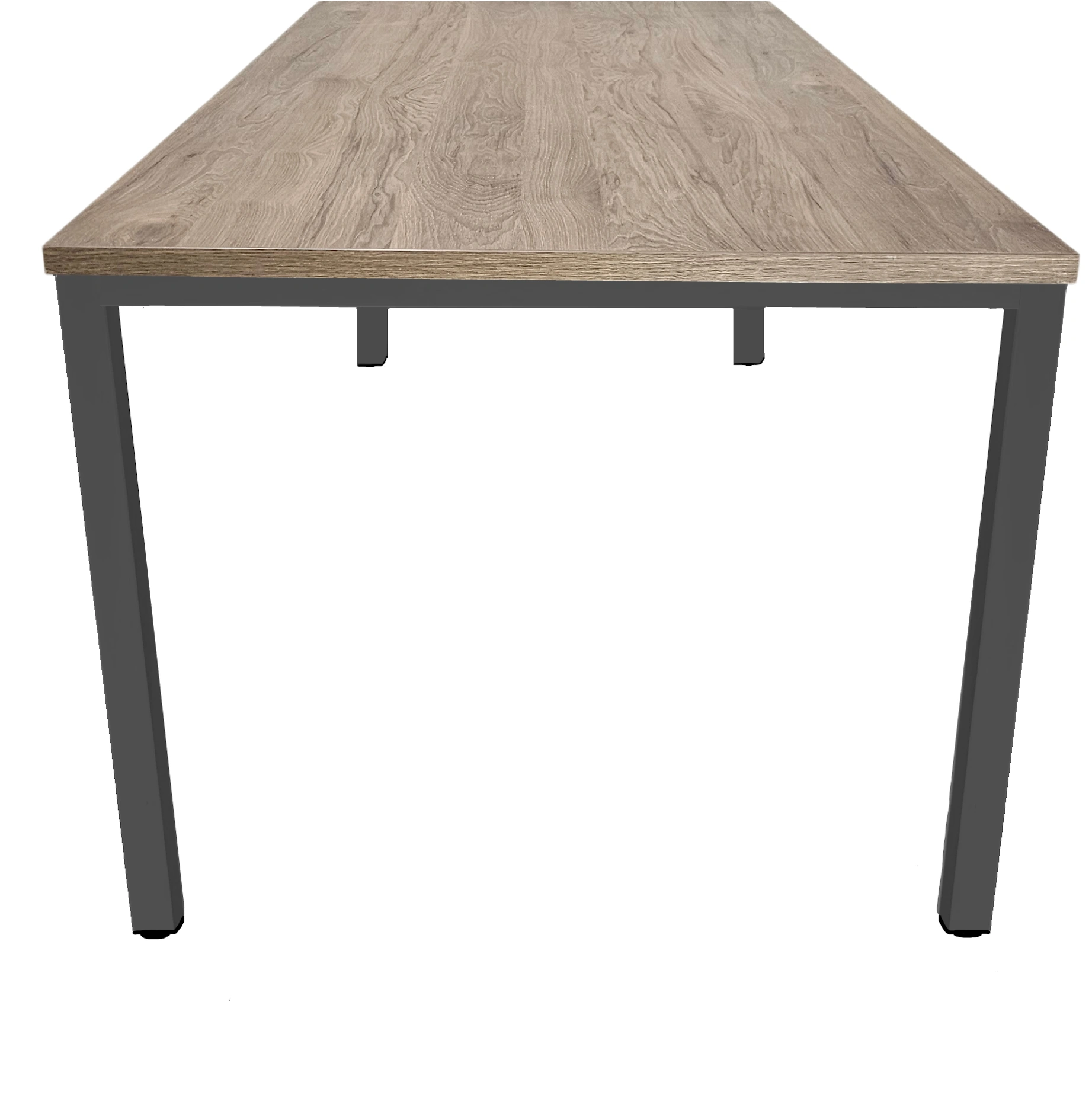 Budget 4-poots Vergadertafel recht 180x80cm Zwart Hickory Noten