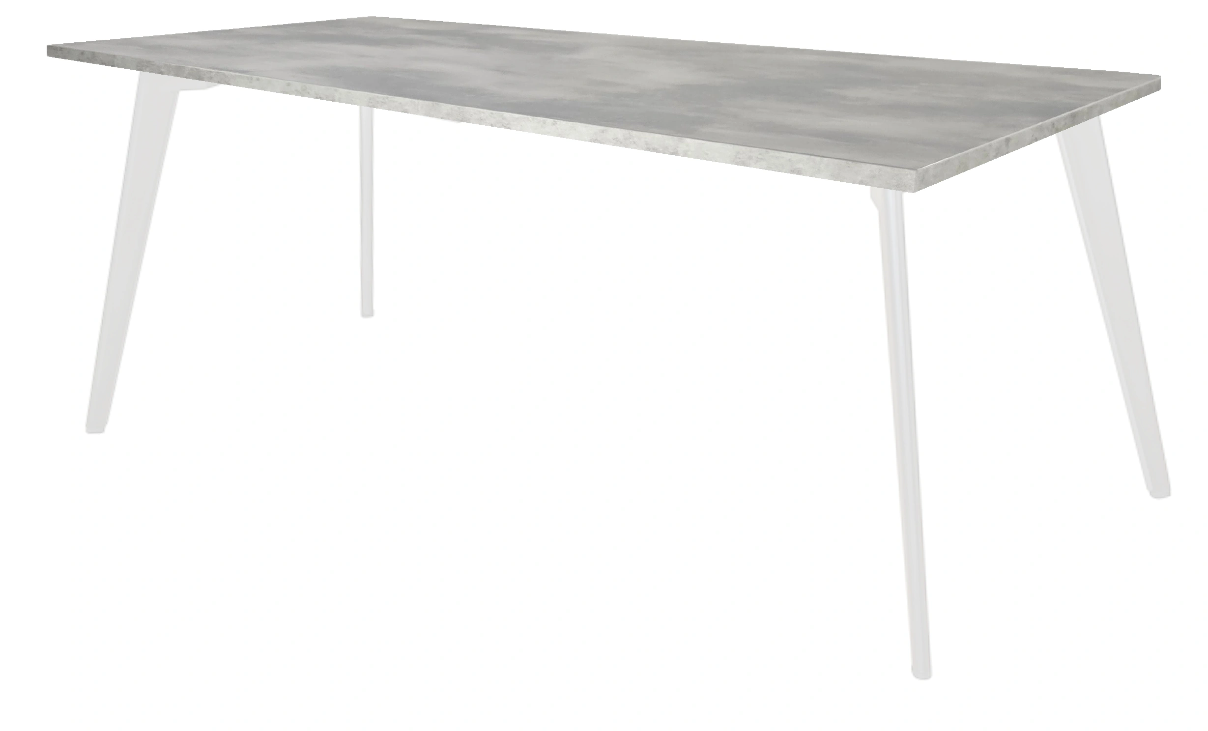 Real-poot Kantinetafel recht 180x80cm Wit Oxyd