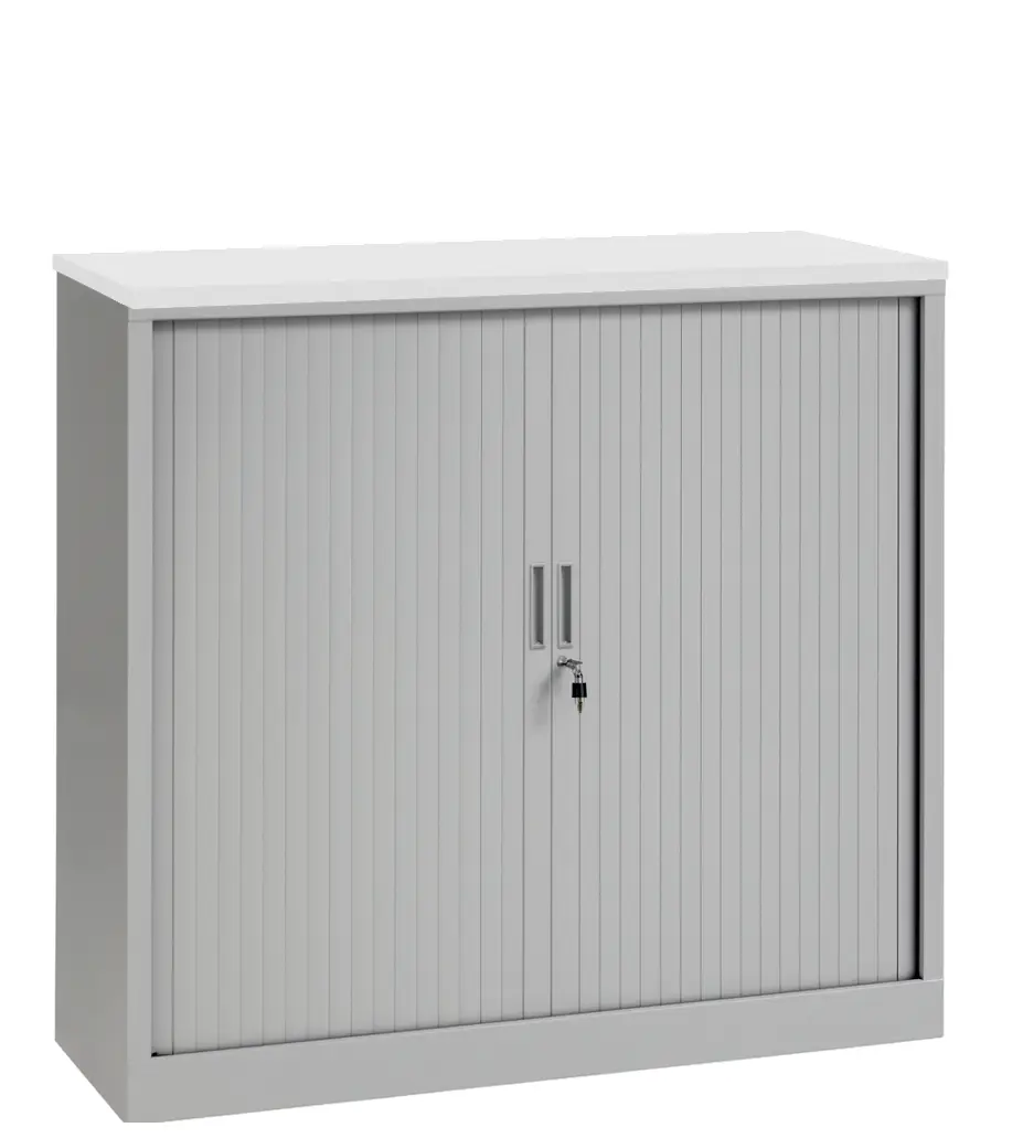 Roldeurkast Aluminium 135 x 120 x 43 cm Met topblad Wit