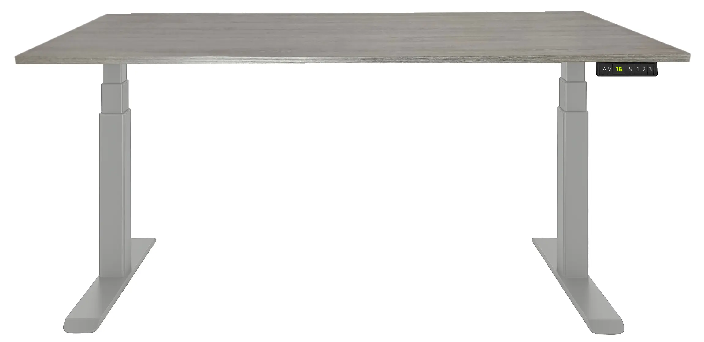 Zit-Sta Bureau Elektrisch 'Professional' EN-527 140x80cm Aluminium - Bruin eiken
