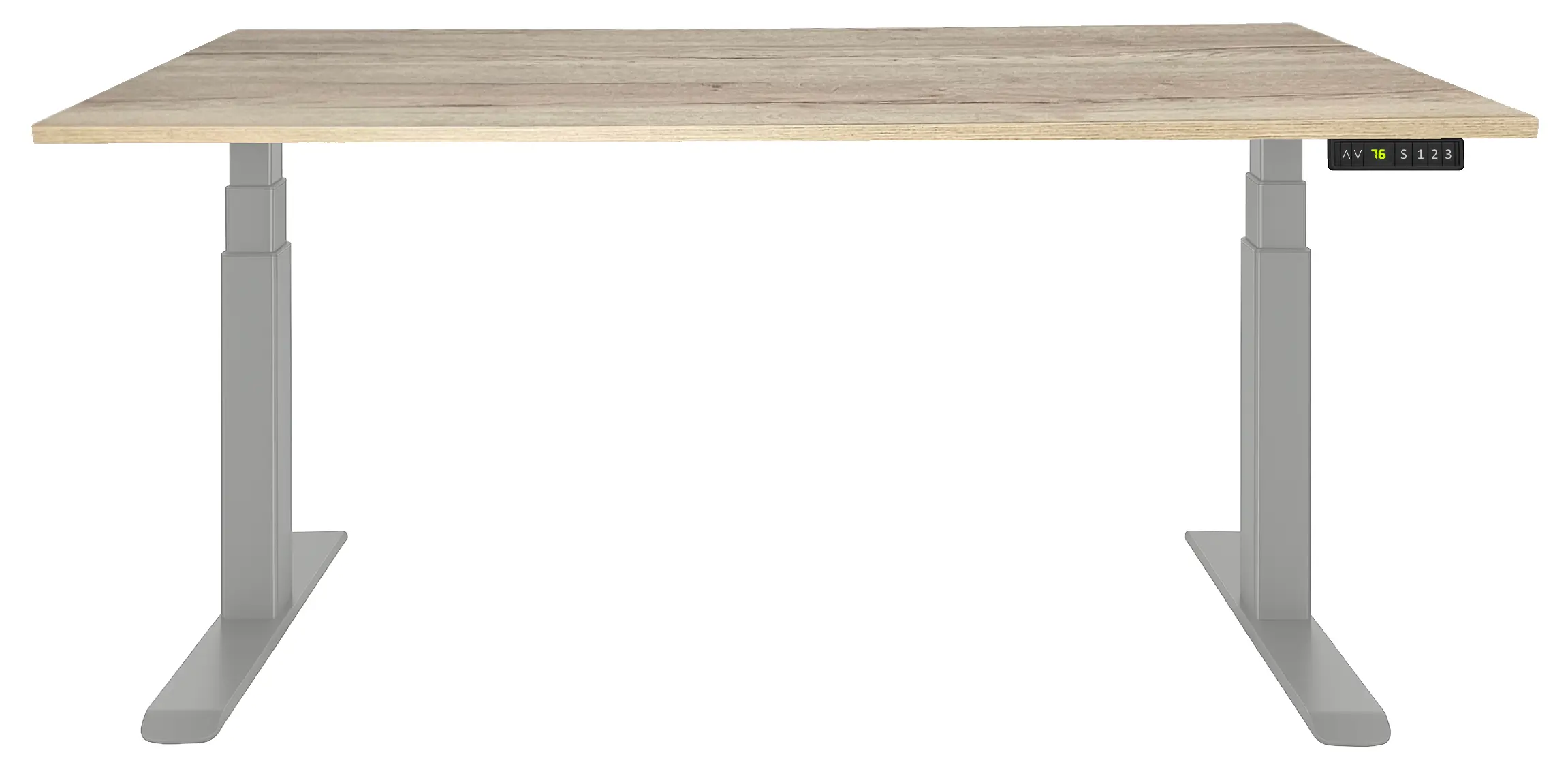 Zit-Sta Bureau Elektrisch 'Professional' EN-527 140x80cm Aluminium - Natuur eiken