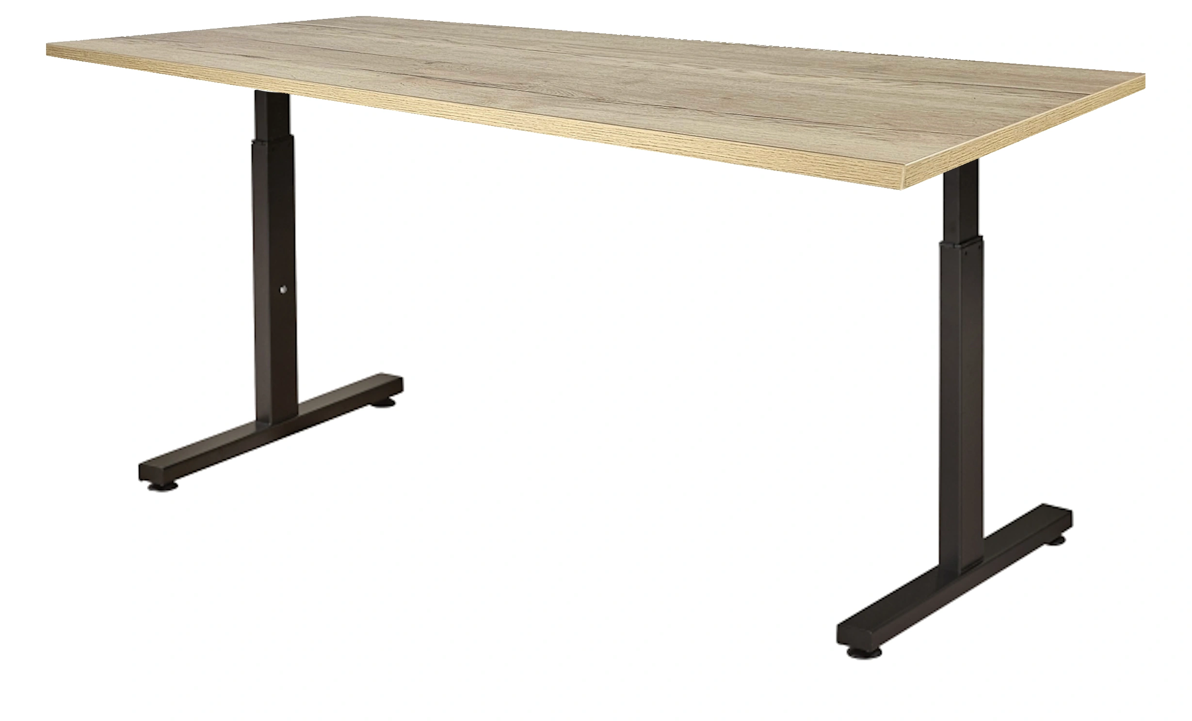Verstelbaar Bureau Vamo T-poot 180x80cm Zwart Natuur eiken