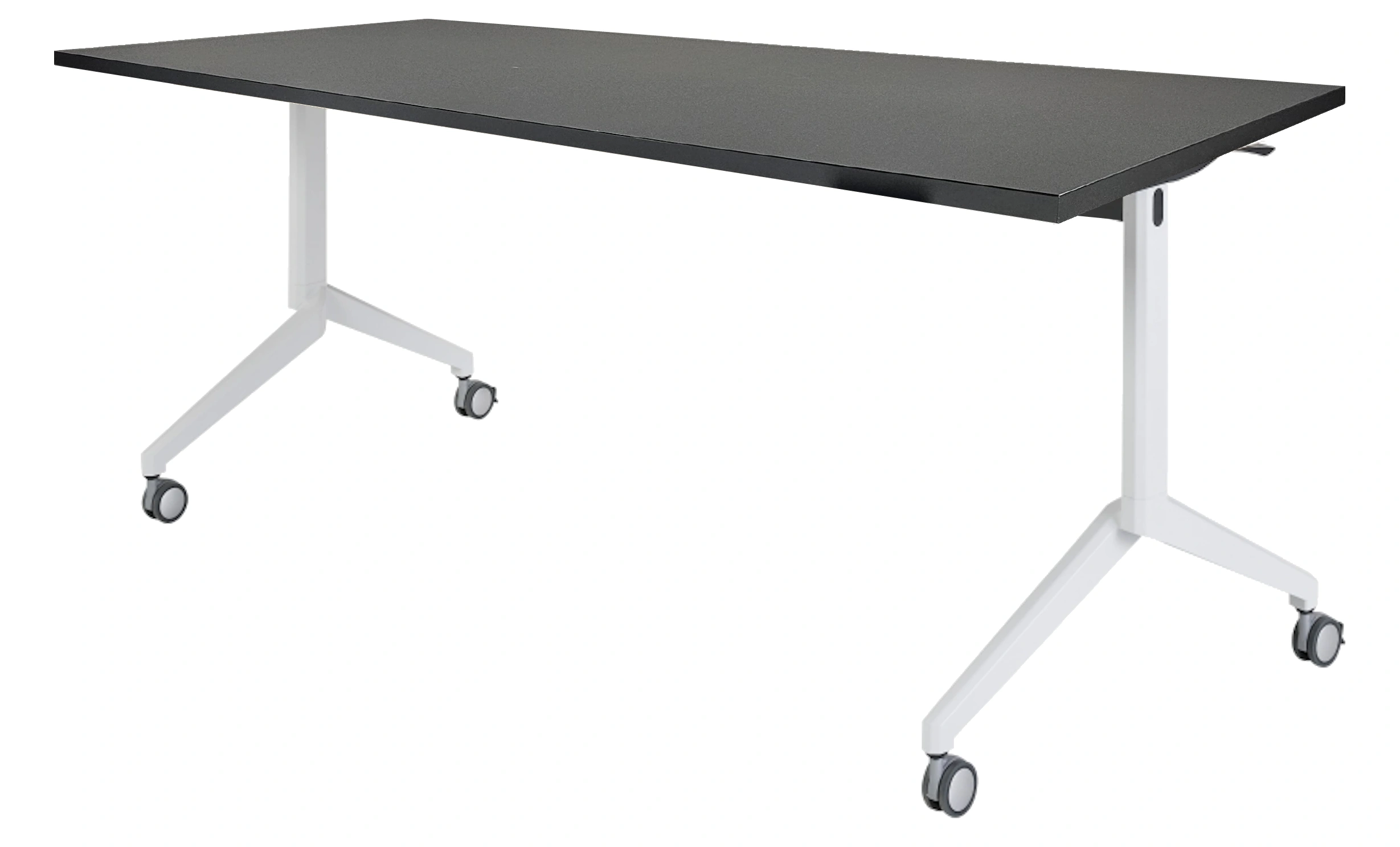 Inklapbare en verrijdbare Kantinetafel recht 180x80cm Wit Zwart