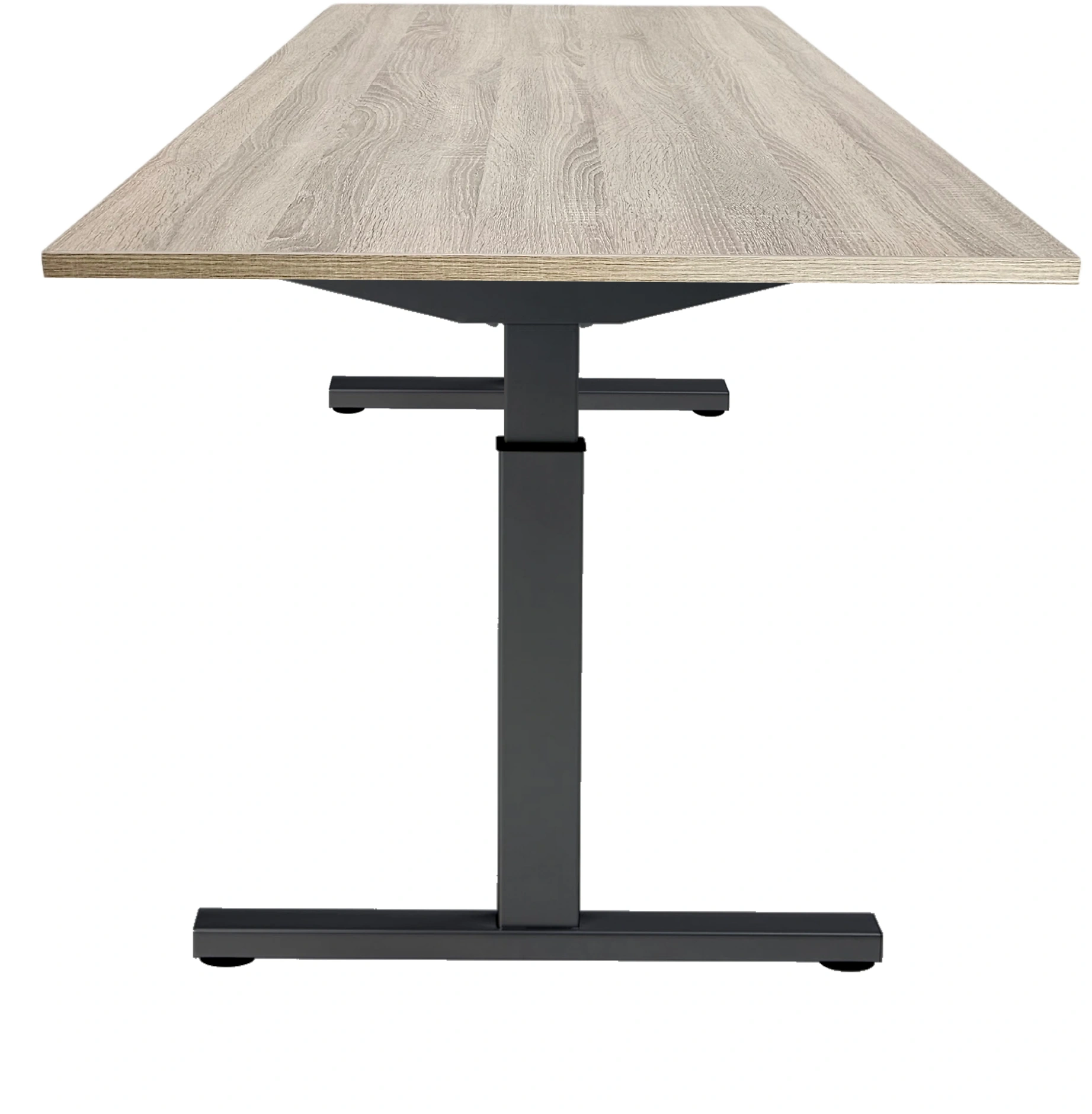 Vamo T-poot Vergadertafel recht 120x80cm Zwart Midden eiken