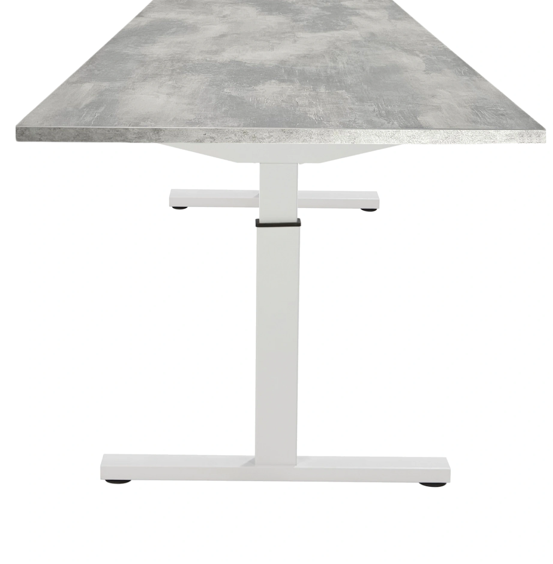 Verstelbaar Bureau Vamo T-poot 200x80cm Wit Oxyd