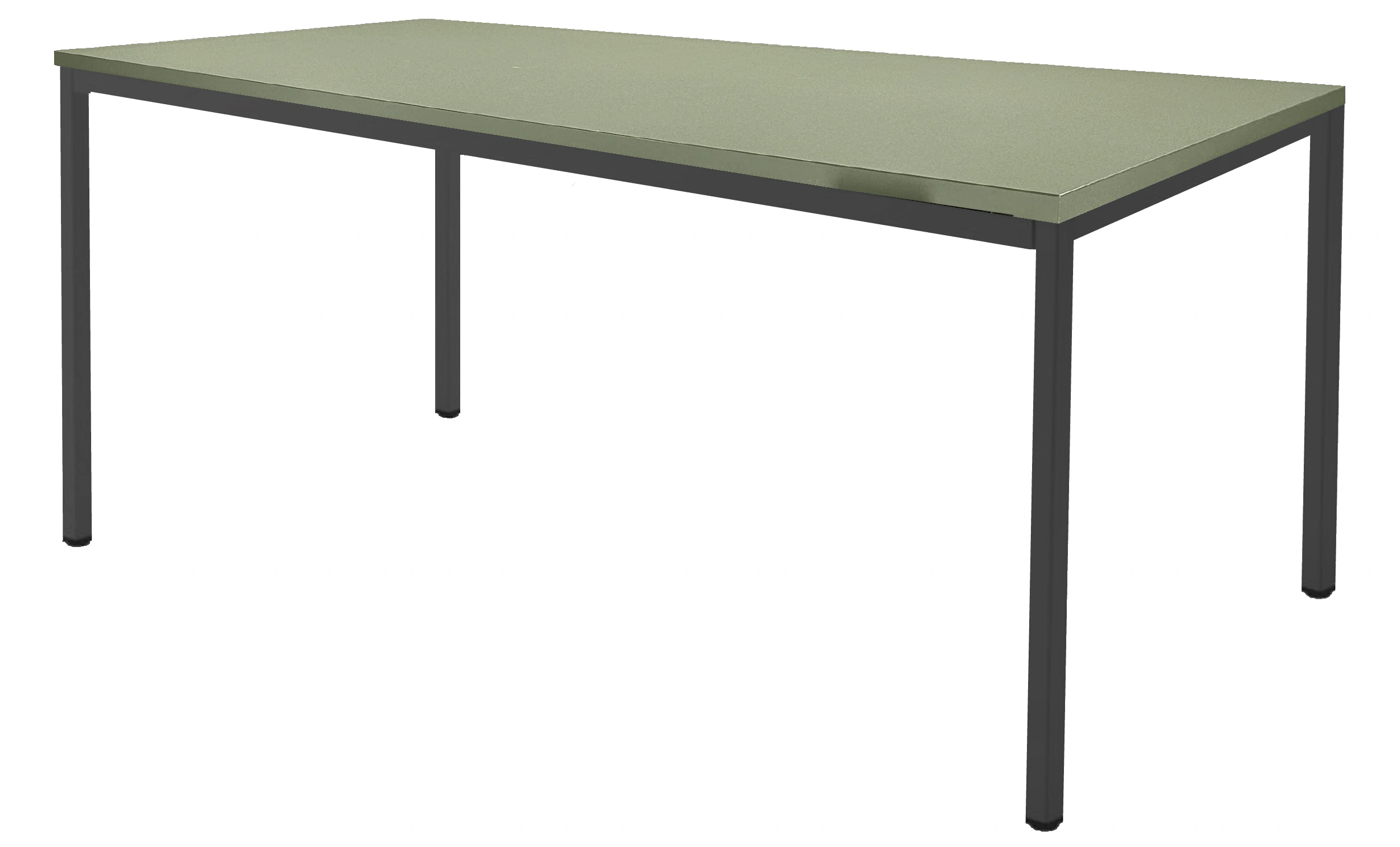 Budget 4-poots Vergadertafel recht 180x80cm Zwart Pine