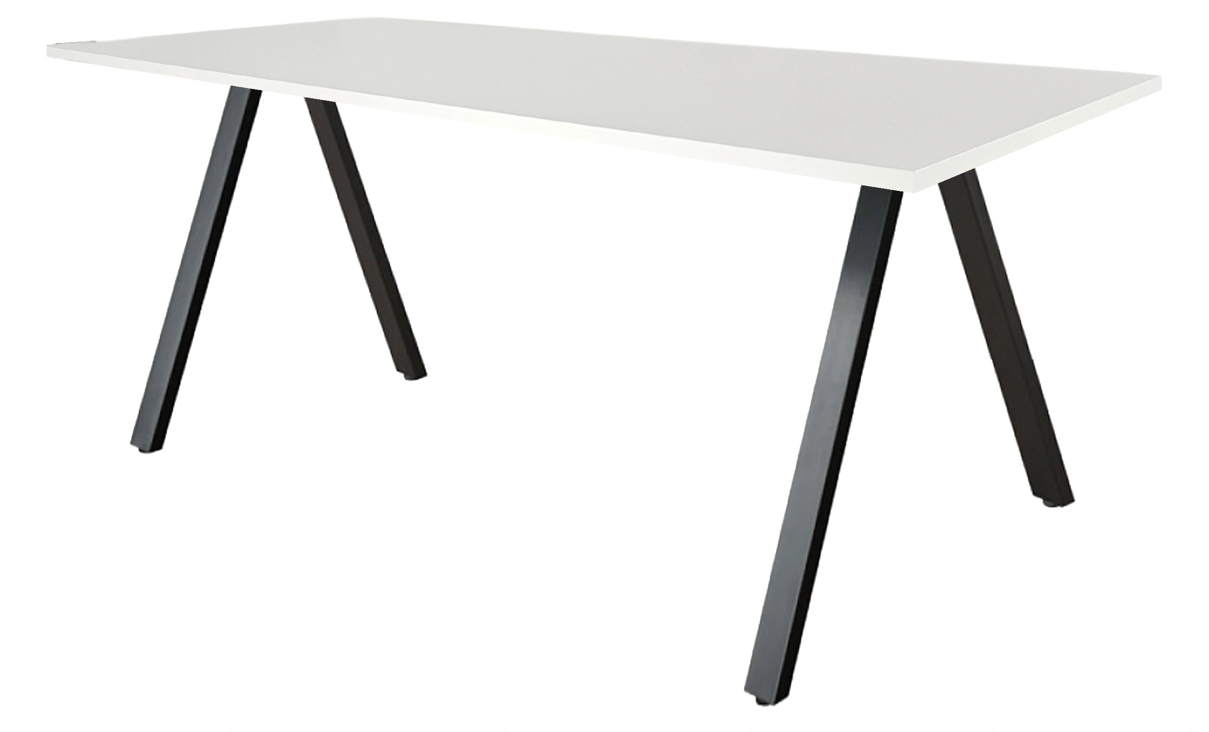 V-poot Vergadertafel recht 200x100cm Zwart Wit