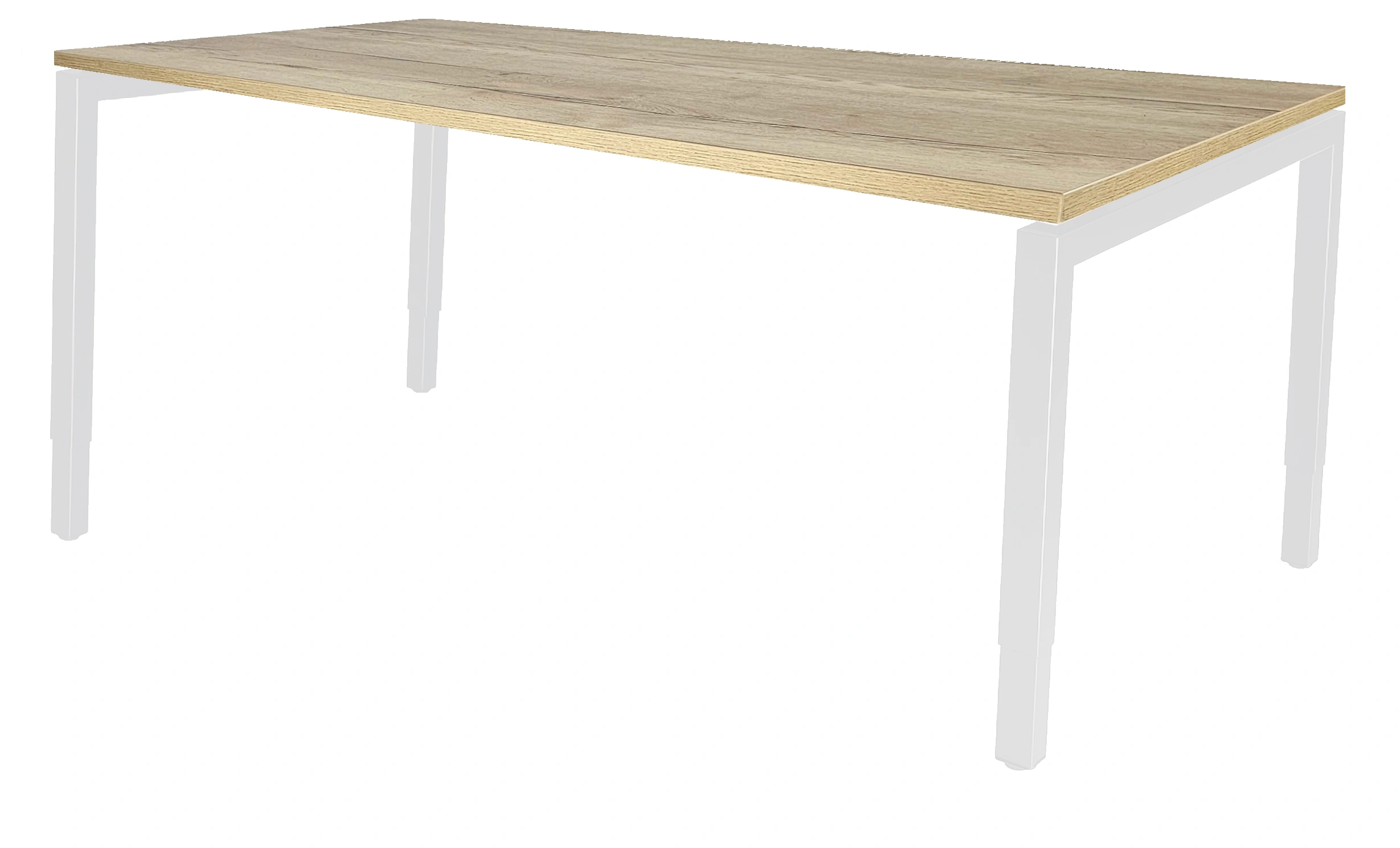 Verstelbaar Bureau Vida 4-poots 180x80cm Wit Natuur eiken