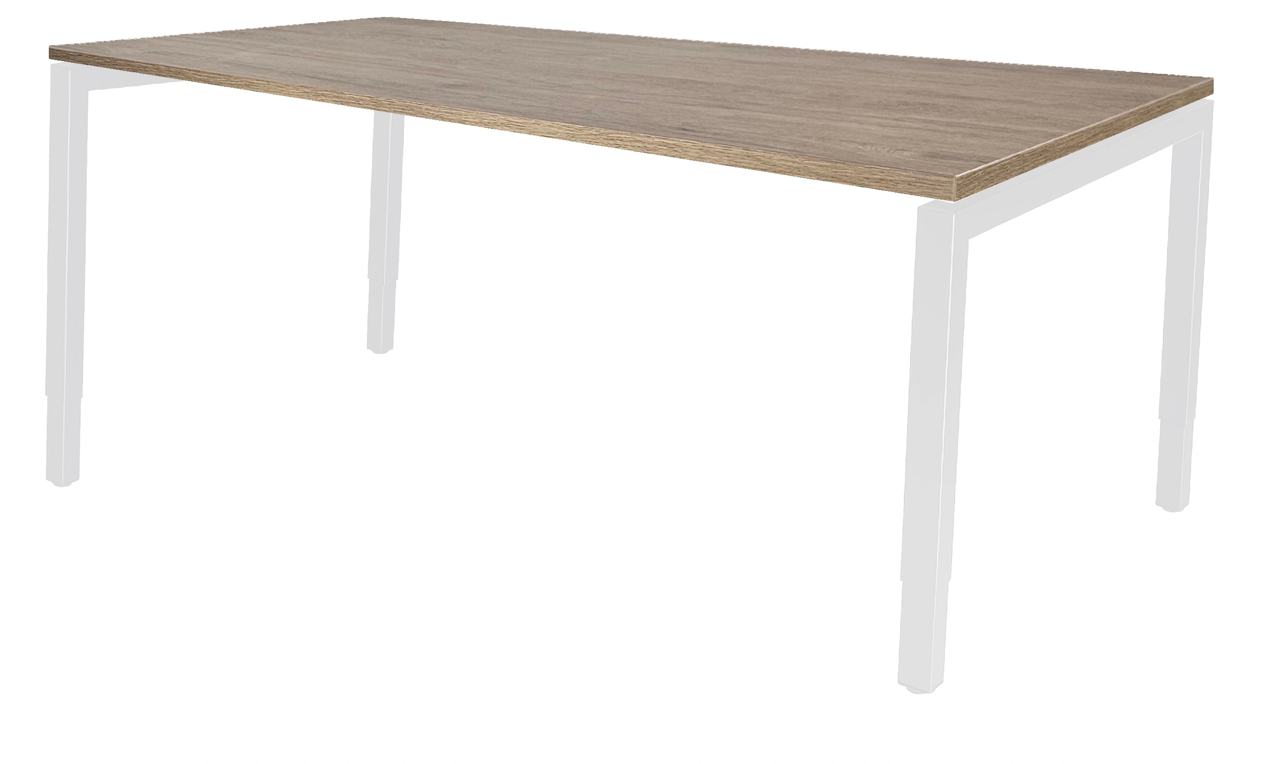 Vida 4-poots Vergadertafel recht 200x80cm Wit Hickory Noten