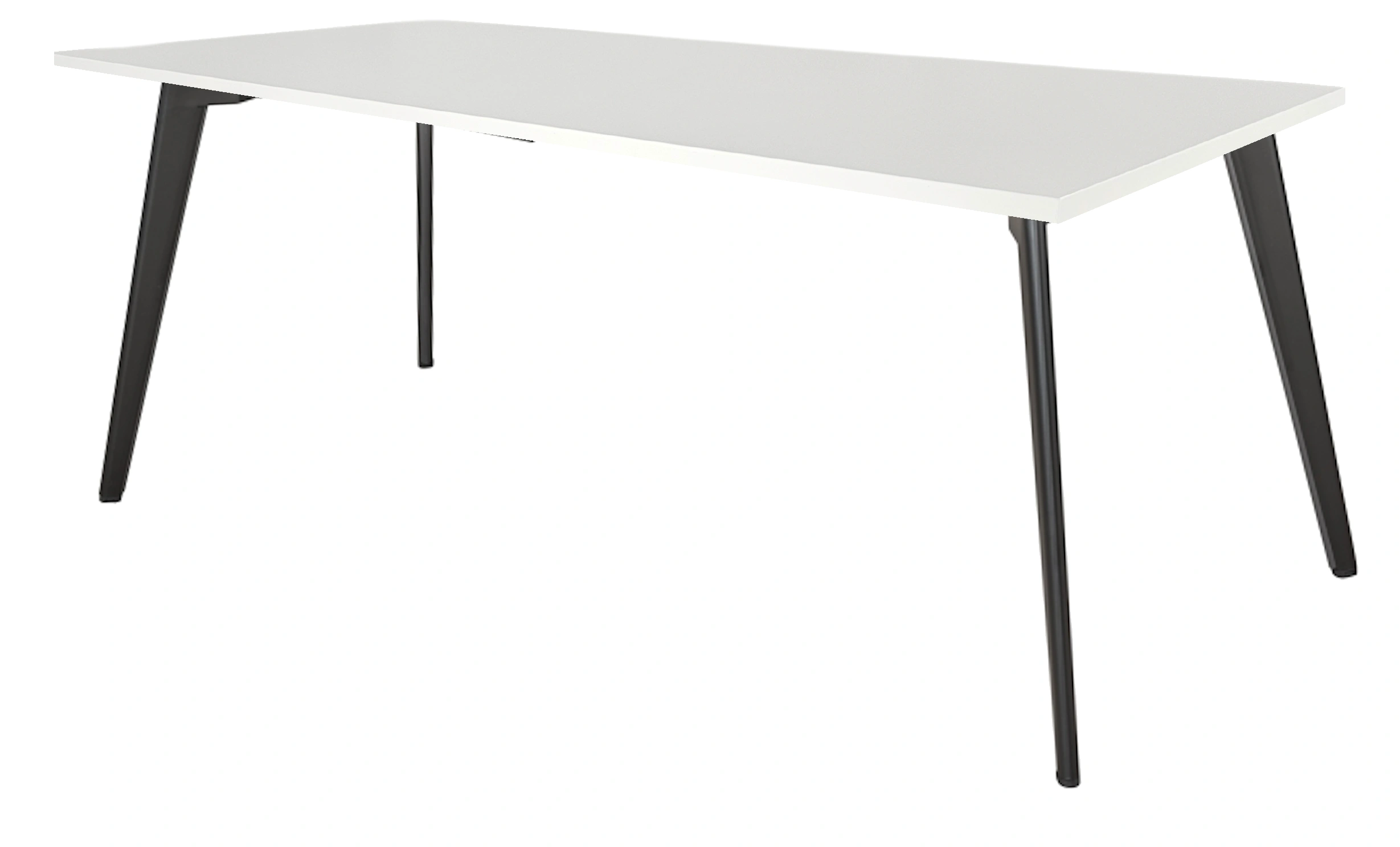 Real-poot Vergadertafel recht 200x100cm Zwart Wit