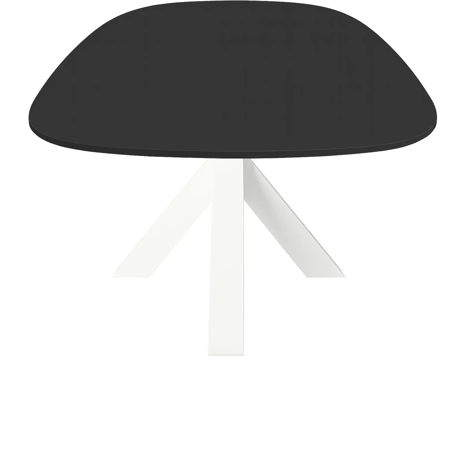 Matrix-poot Vergadertafel Deens Ovaal 240x120cm Wit - Zwart
